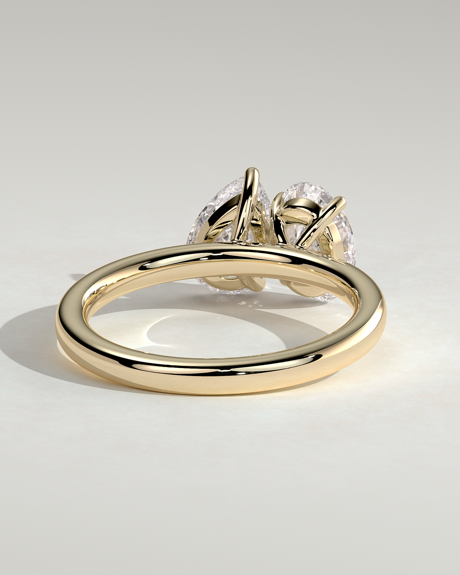 April - Oval & Pear Toi Et Moi - 18k Yellow Gold