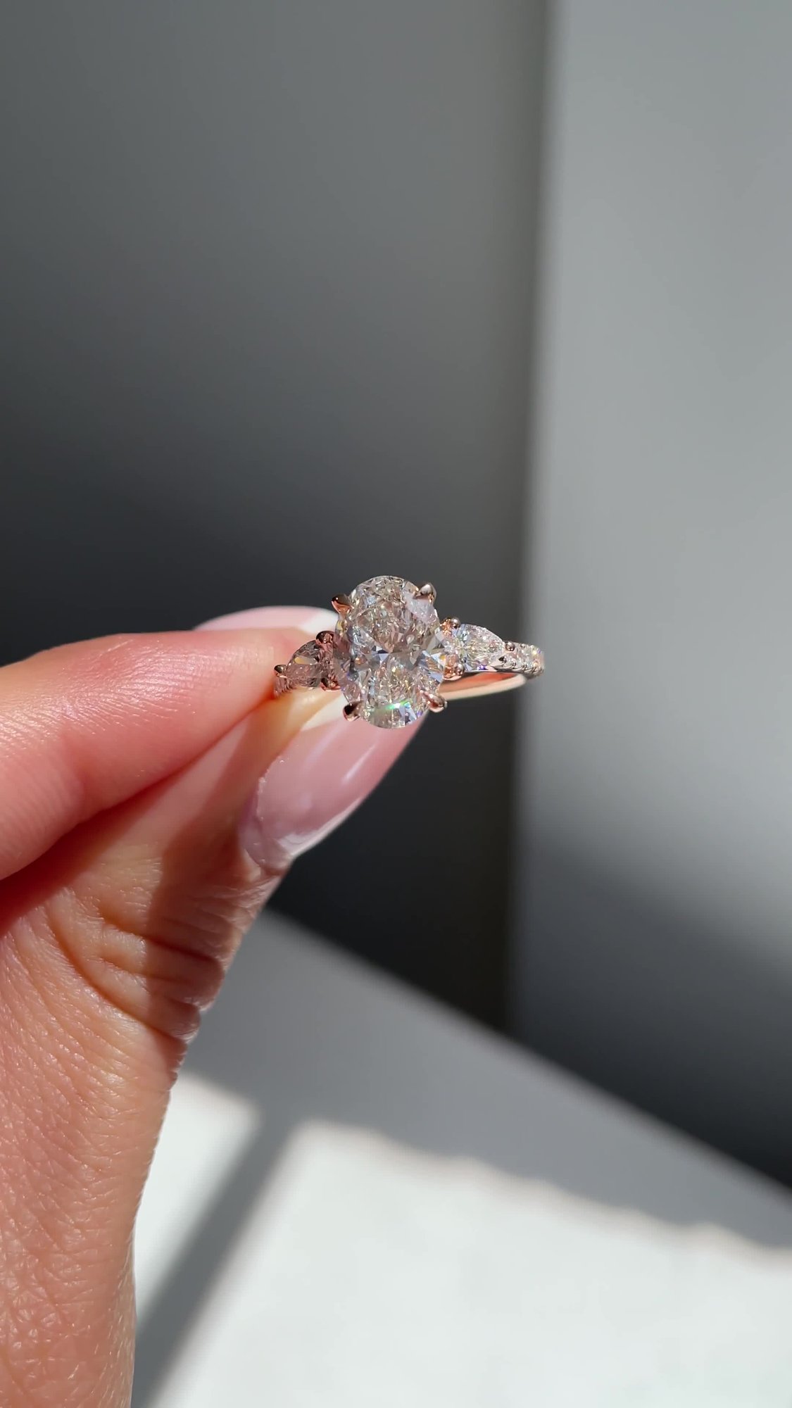 Arabella - Oval Trilogy with Side Stones Lifestyle Image