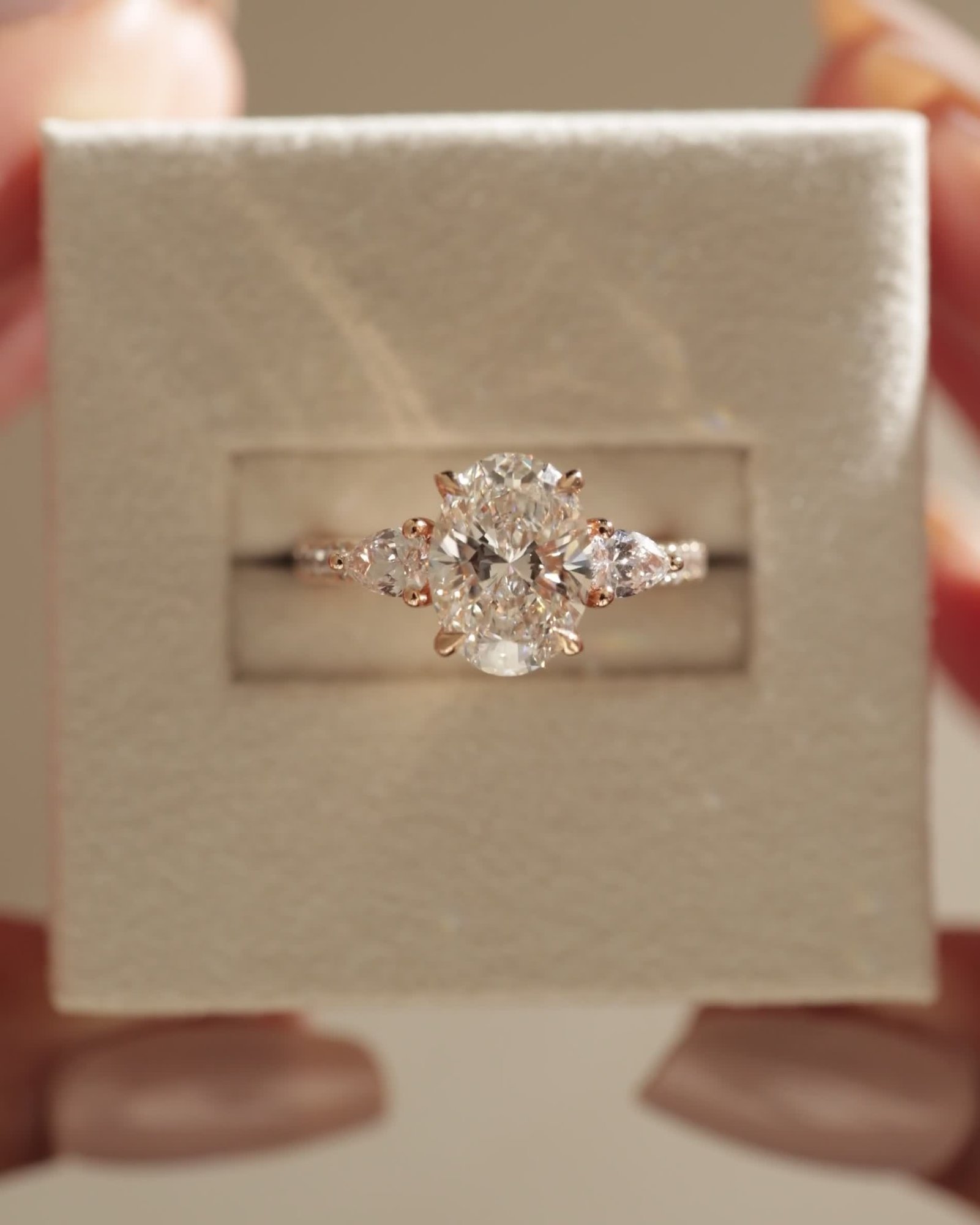 Arabella - Oval Trilogy with Side Stones Lifestyle Image