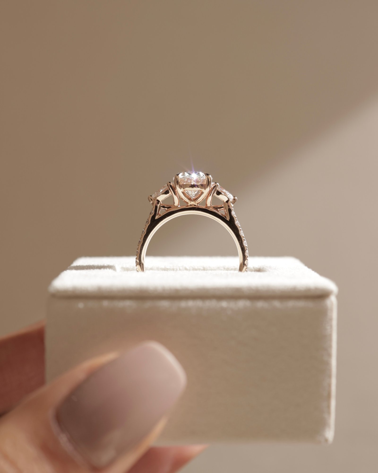 Arabella - Oval Trilogy with Side Stones Lifestyle Image