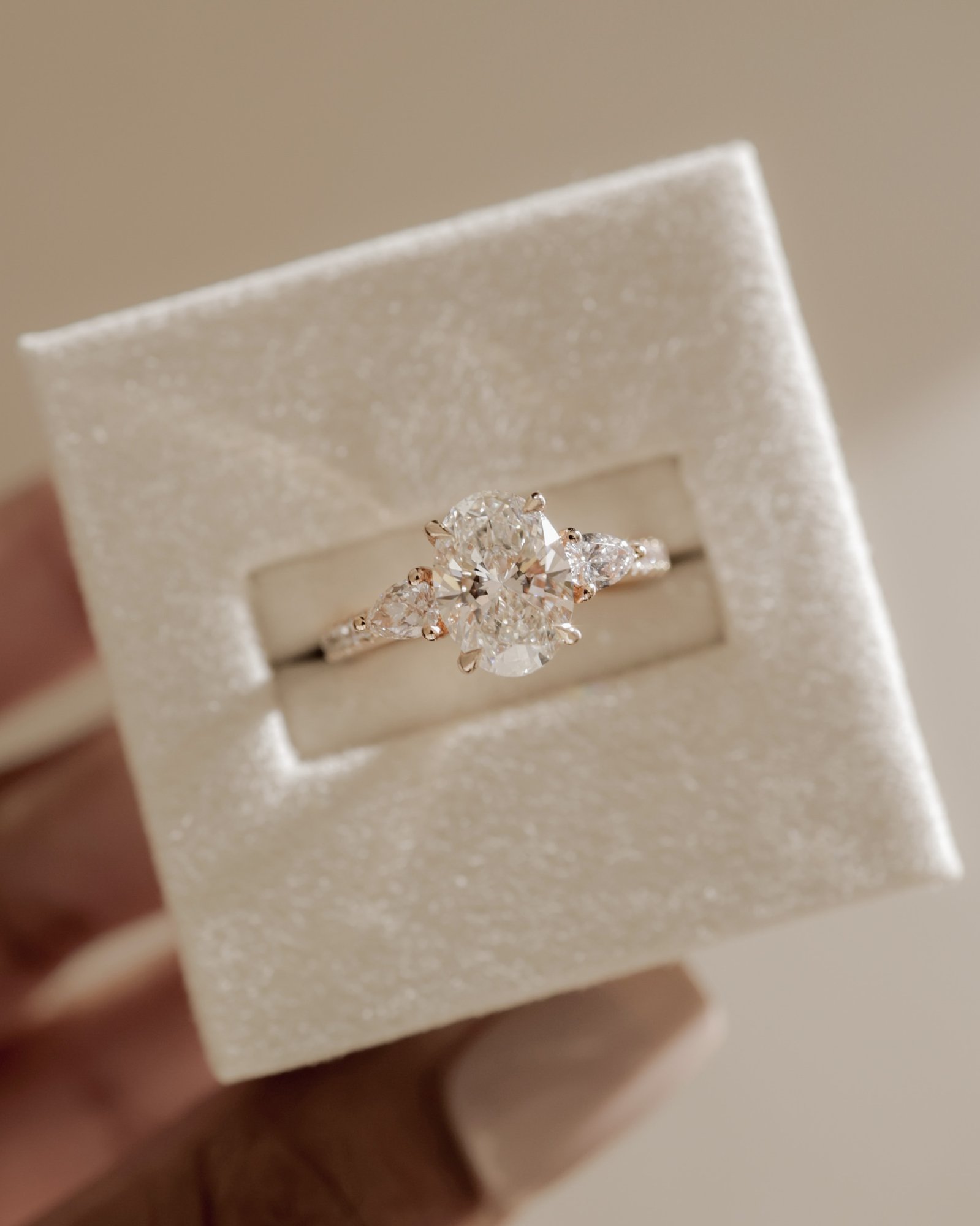 Arabella - Oval Trilogy with Side Stones Lifestyle Image