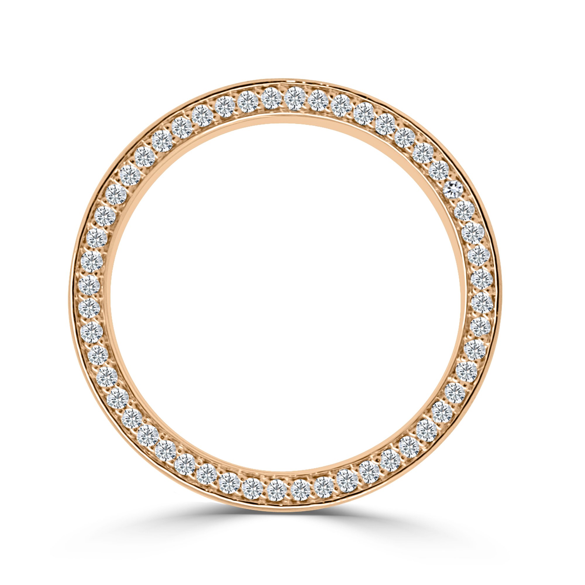 Arden - Cigar Band with Hidden Pav Detail - 18k Rose Gold