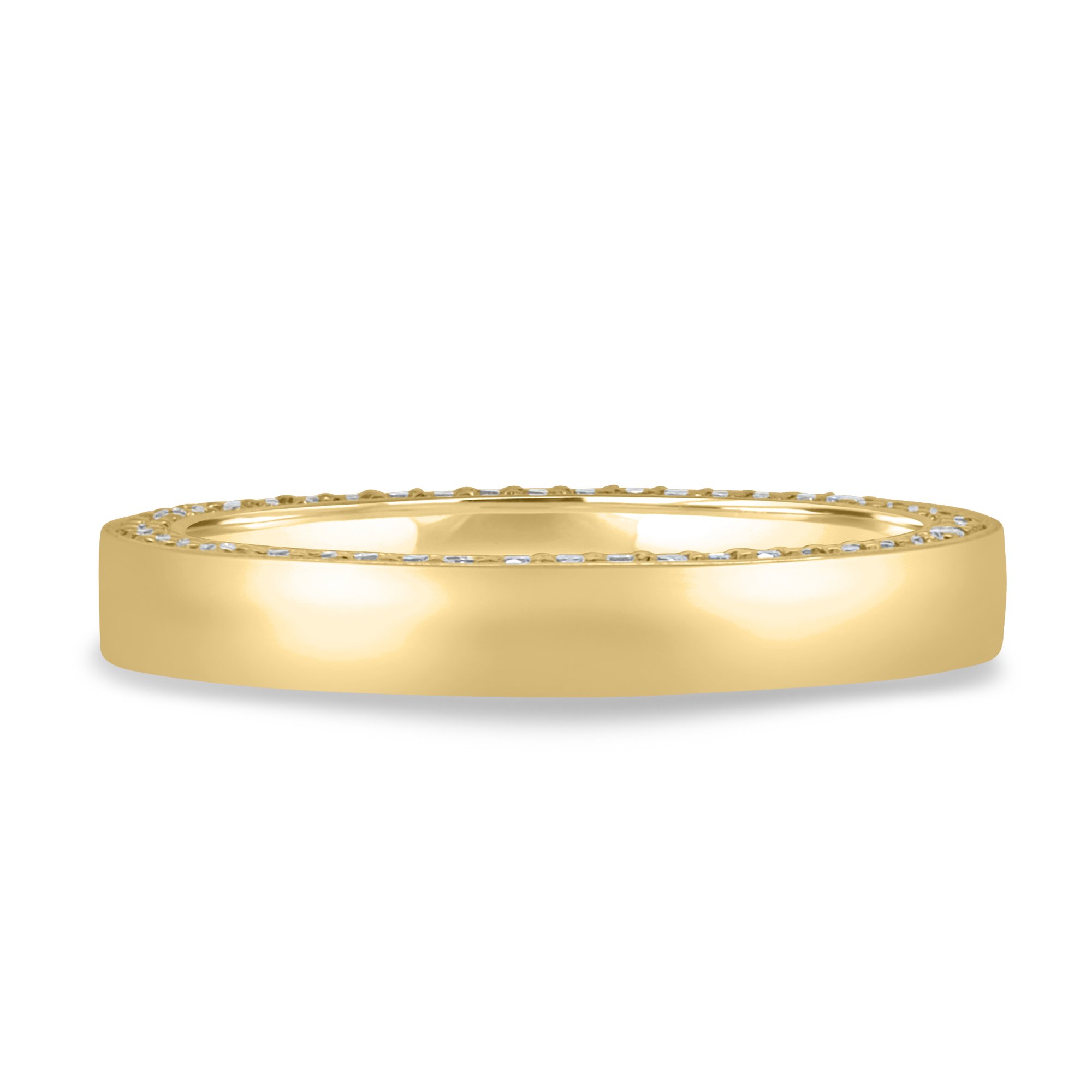 Arden - Cigar Band with Hidden Pav Detail - 18k Yellow Gold