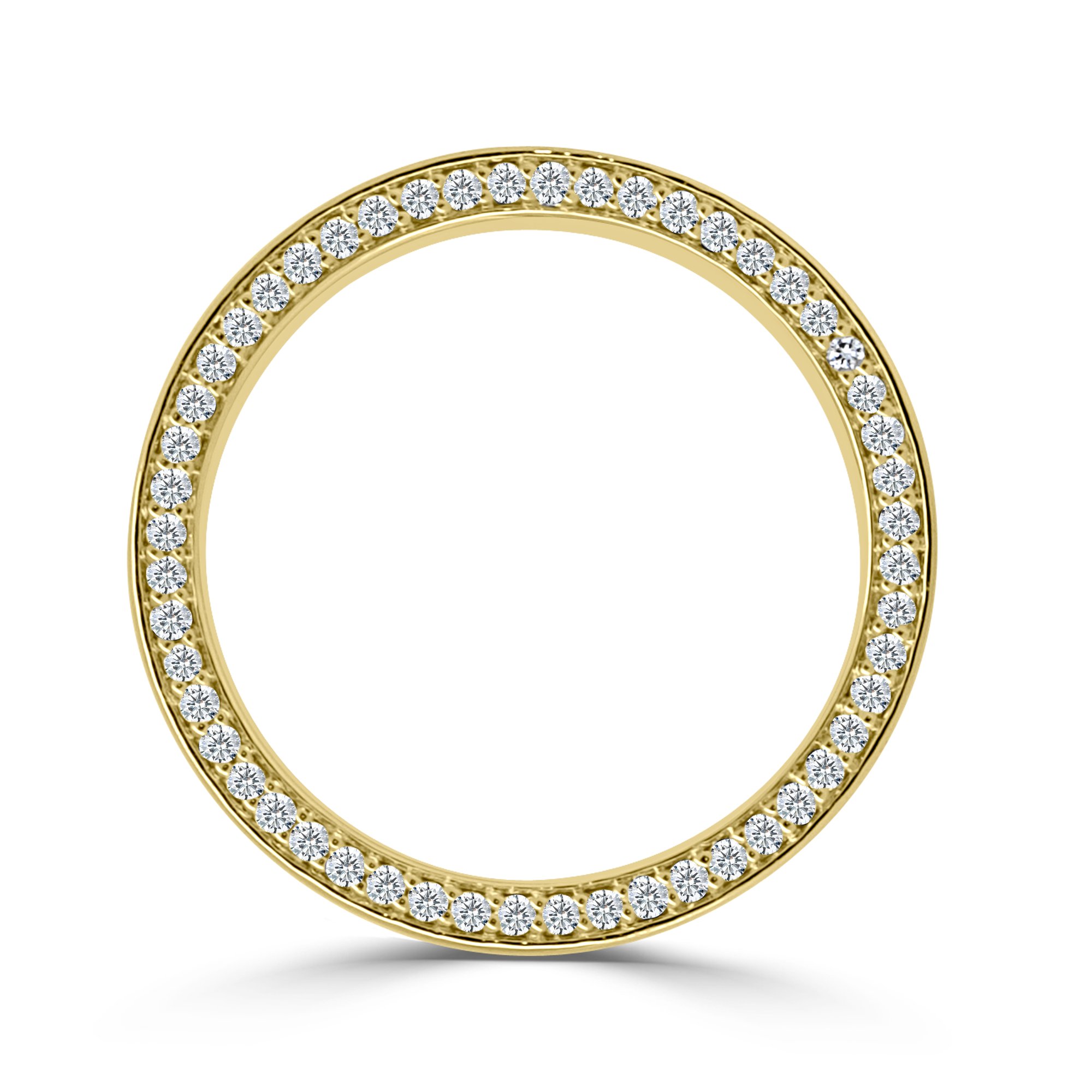 Arden - Cigar Band with Hidden Pav Detail - 18k Yellow Gold