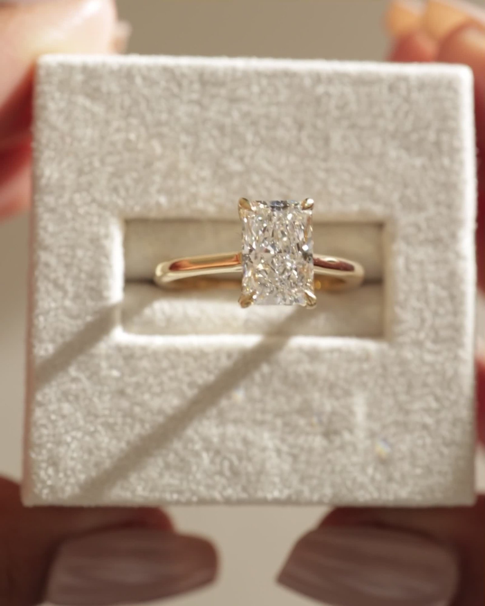 Ari - 4 Claw Radiant Solitaire with Hidden Halo Lifestyle Image