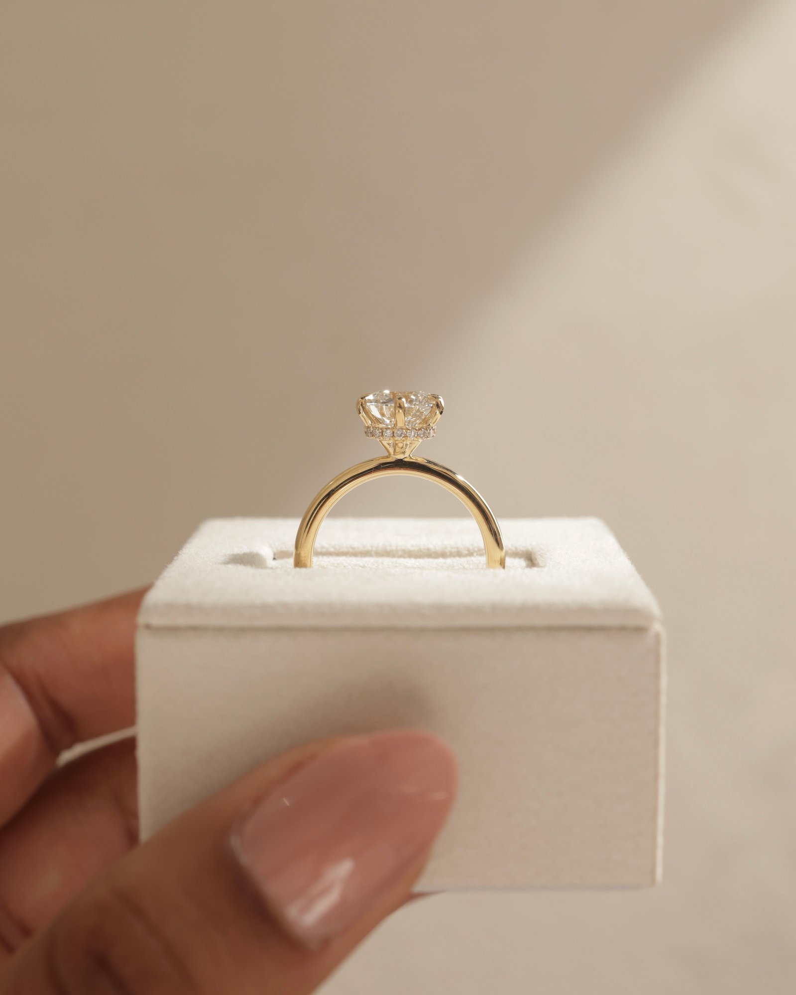 Aria - 6 Claw Round Solitaire with Hidden Halo Lifestyle Image