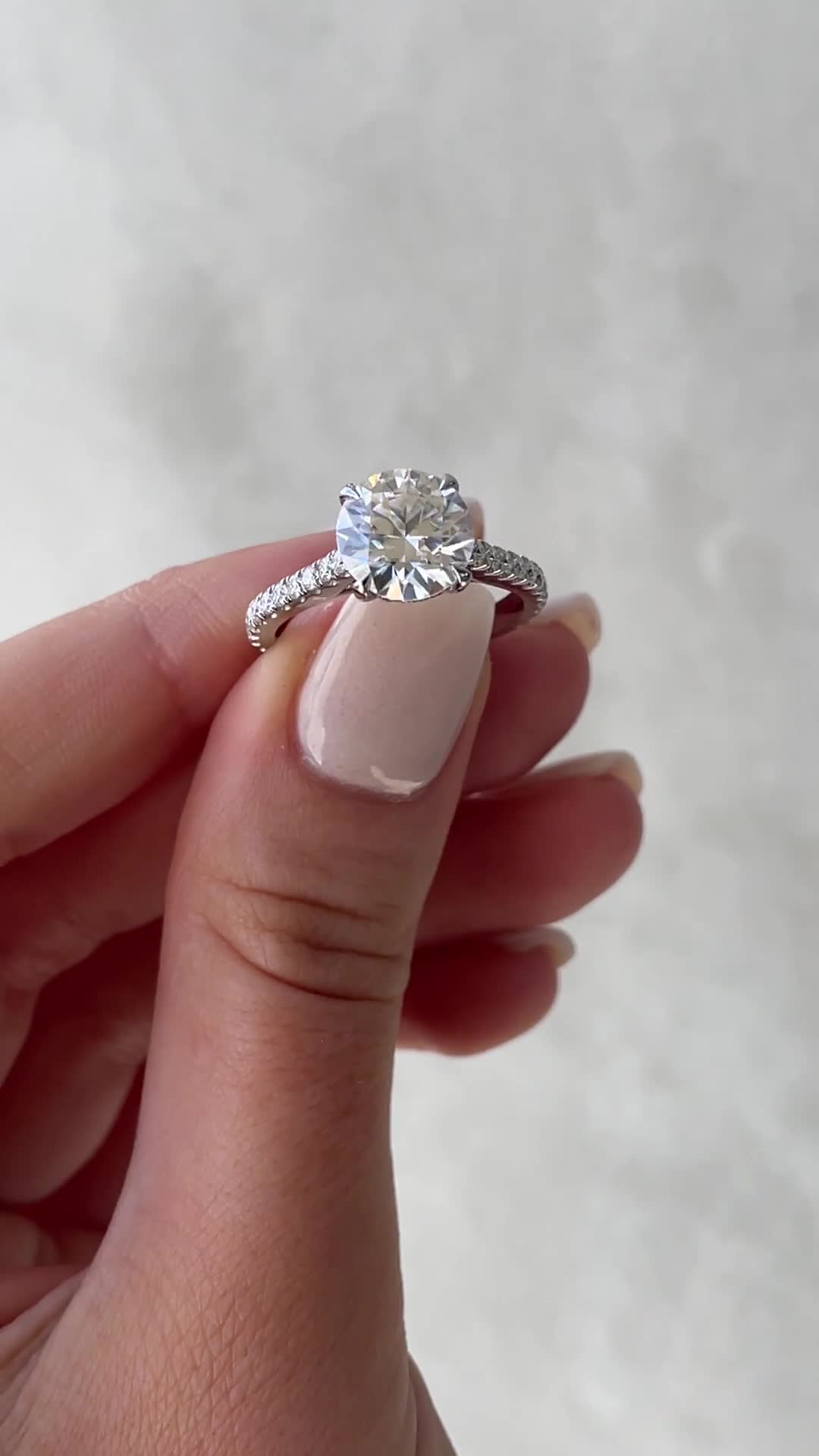 Ashlea  4 Claw Pav Round Solitaire with Hidden Halo Lifestyle Image