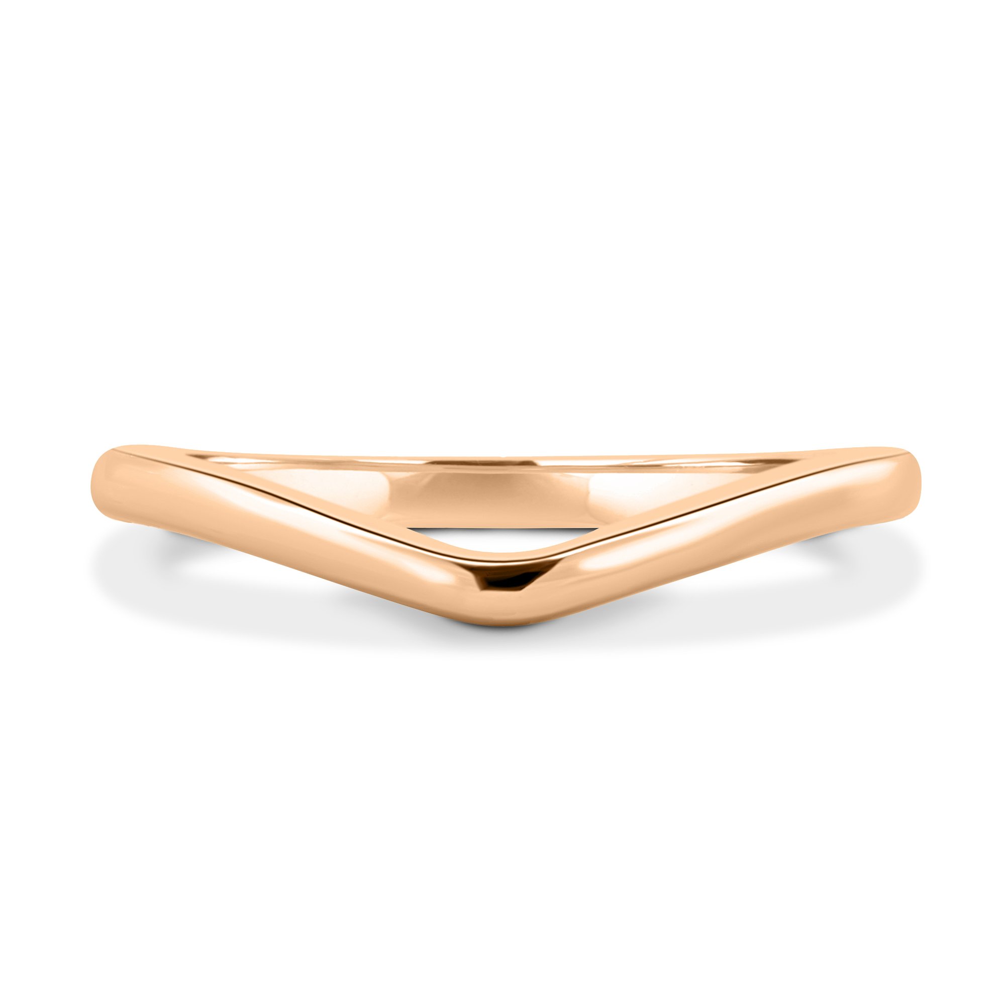 Ashton - Plain Wedding Ring - 18k Rose Gold Curved