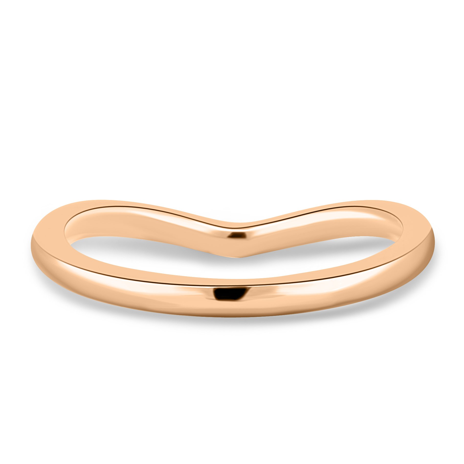 Ashton - Plain Wedding Ring - 18k Rose Gold Curved