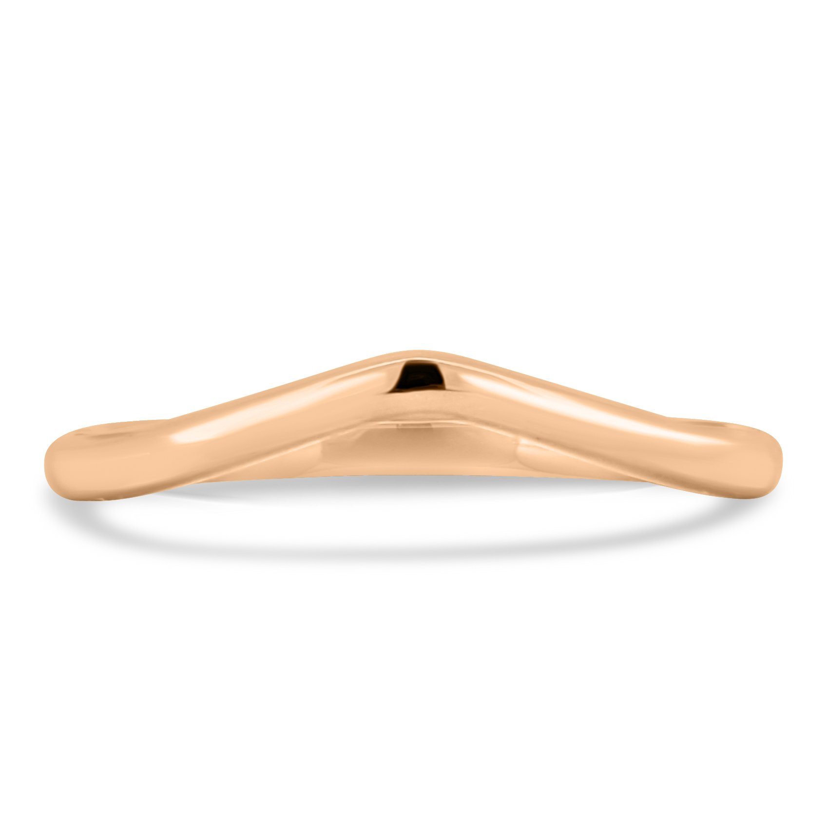 Ashton - Plain Wedding Ring - 18k Rose Gold Curved