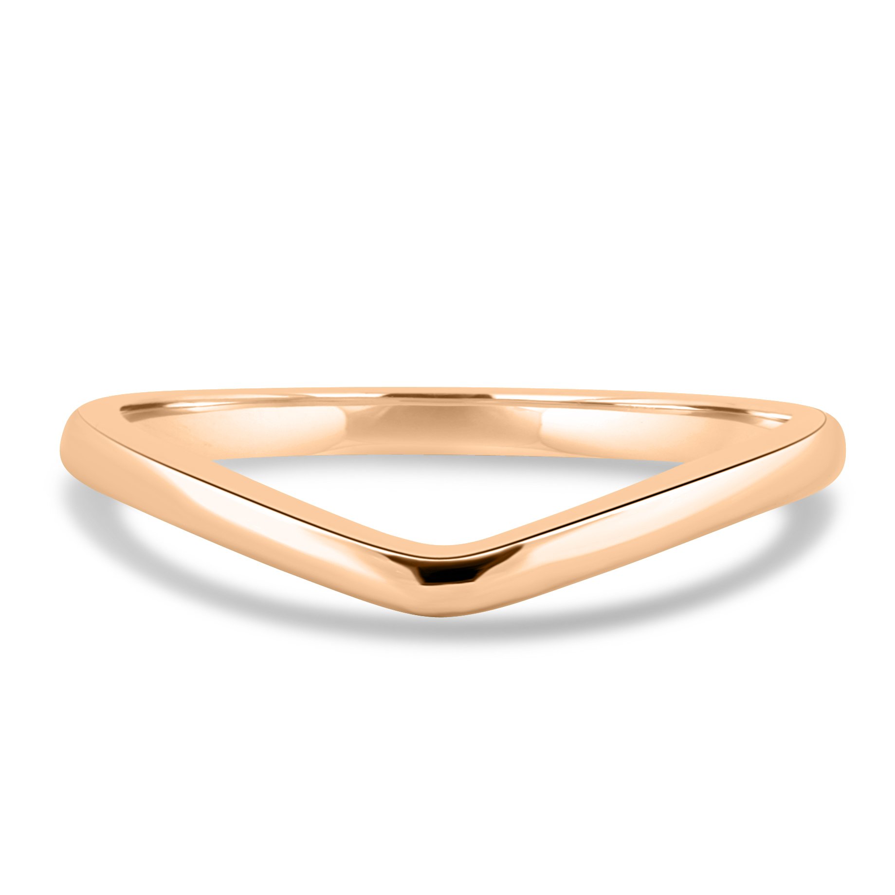 Ashton - Plain Wedding Ring - 18k Rose Gold Curved