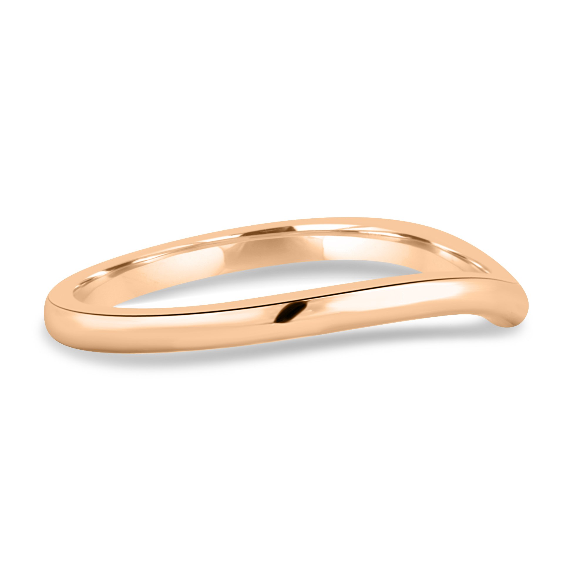 Ashton - Plain Wedding Ring - 18k Rose Gold Curved
