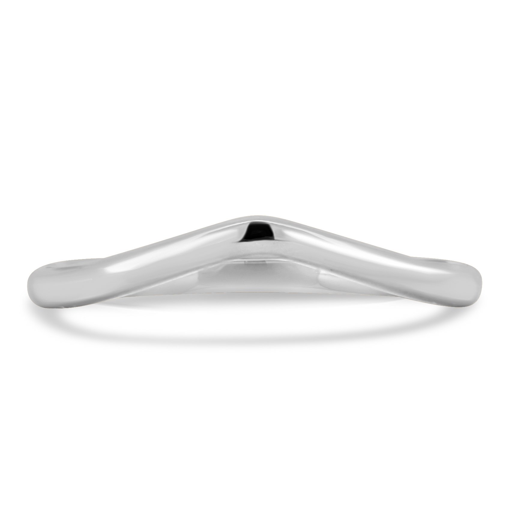 Ashton - Plain Wedding Ring - 18k White Gold Curved
