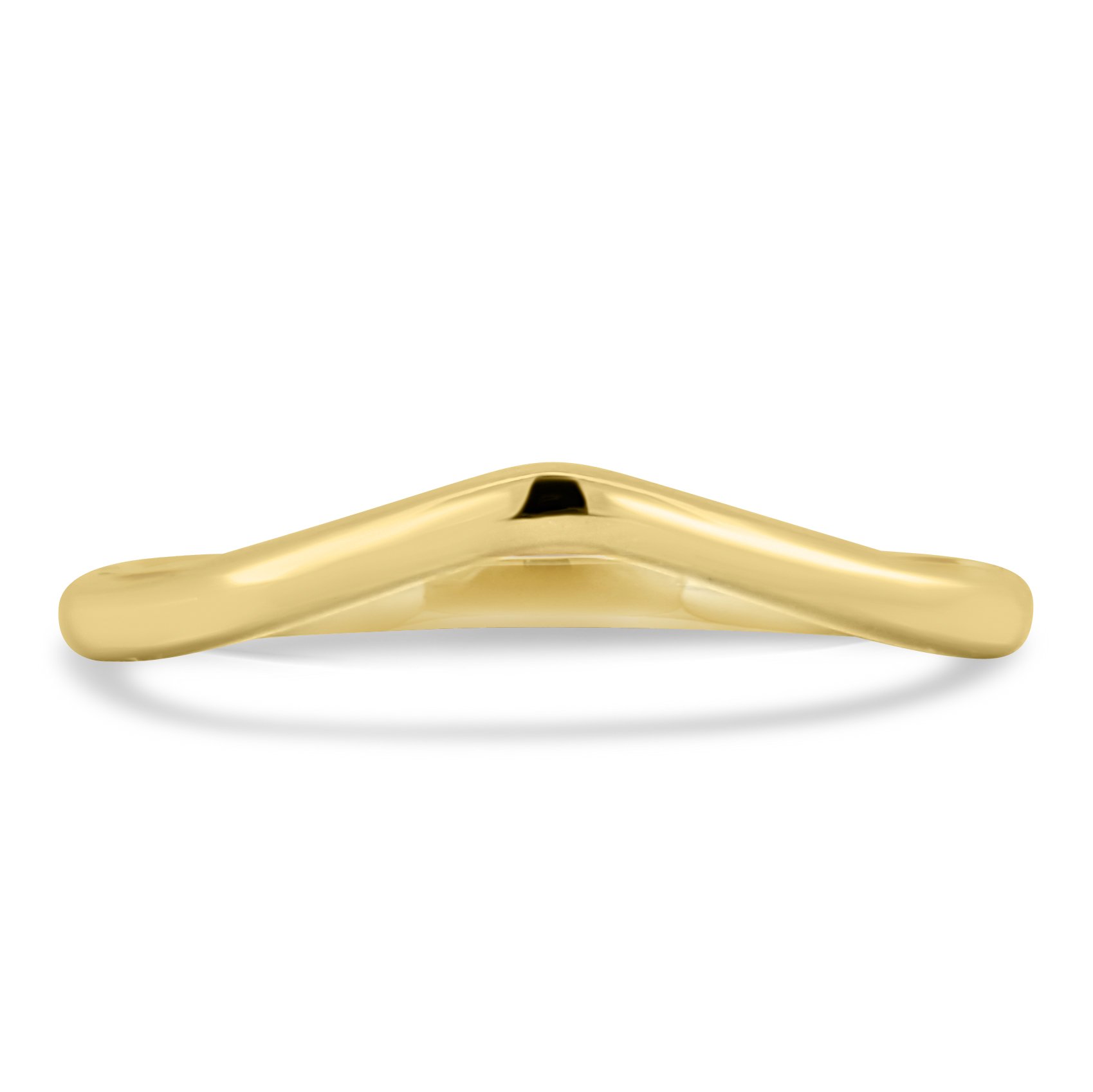Ashton - Plain Wedding Ring - 18k Yellow Gold Curved