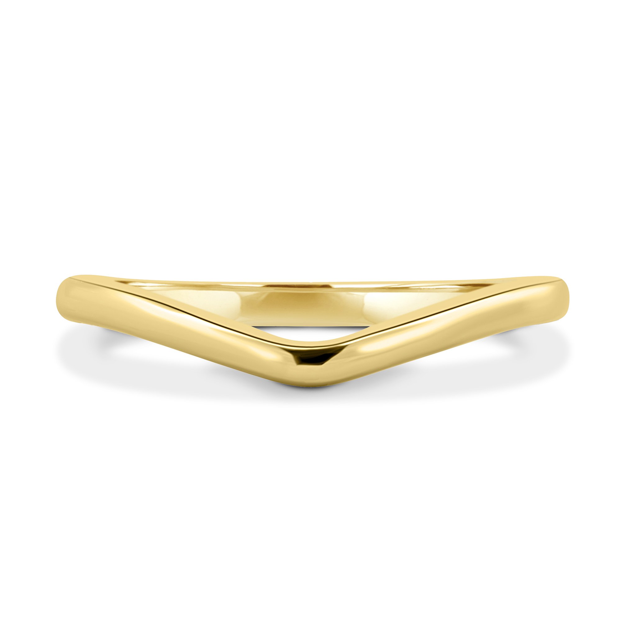 Ashton - Plain Wedding Ring - 18k Yellow Gold Curved