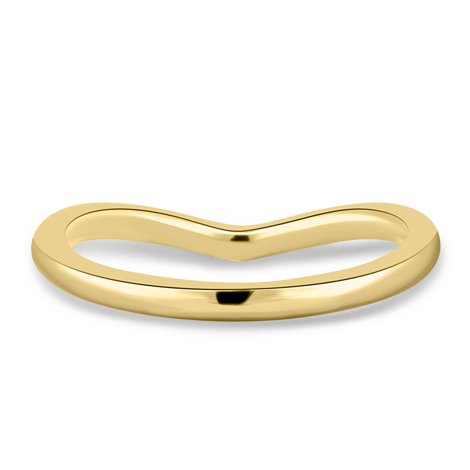 Ashton - Plain Wedding Ring - 18k Yellow Gold Curved