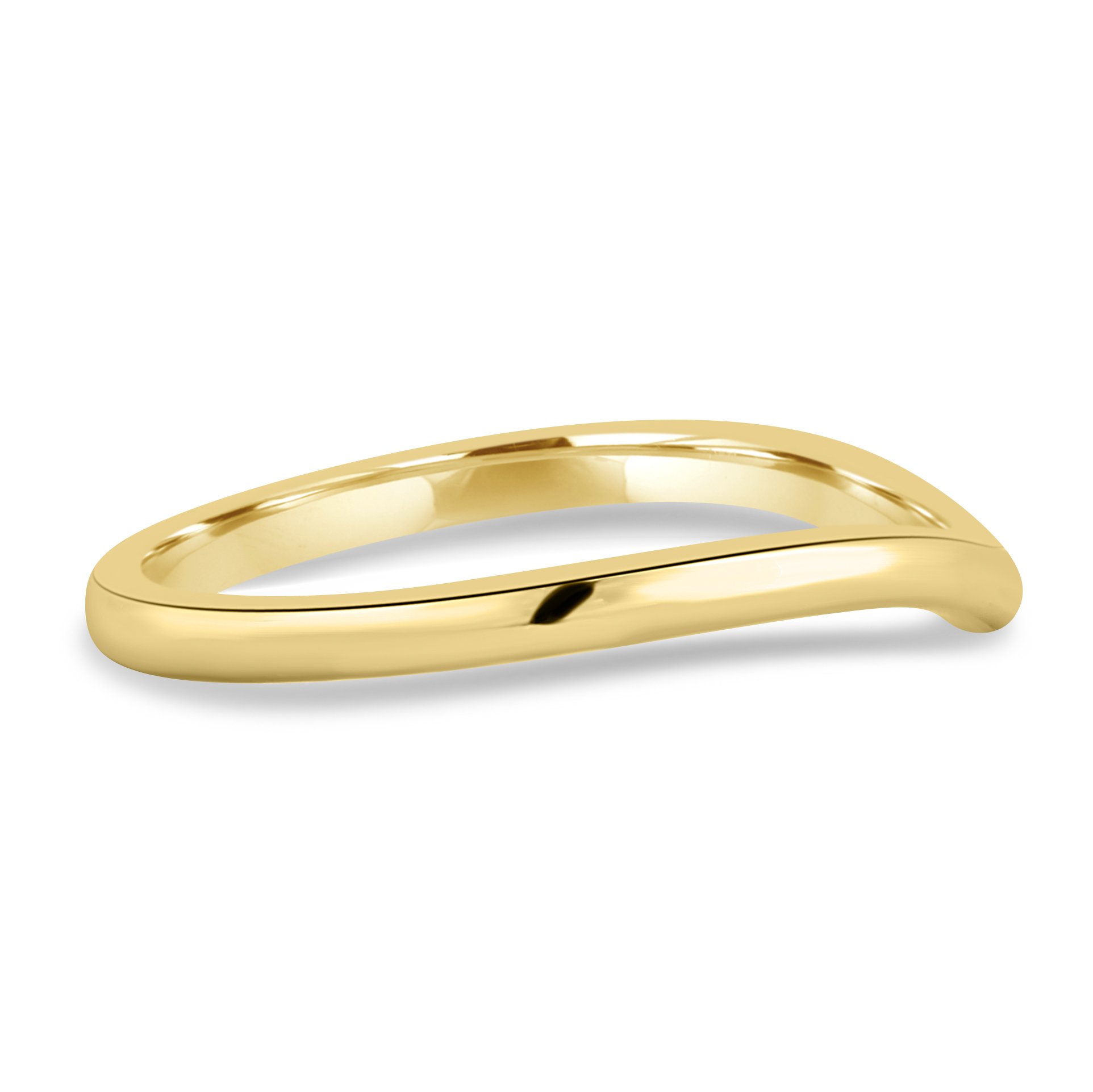 Ashton - Plain Wedding Ring - 18k Yellow Gold Curved