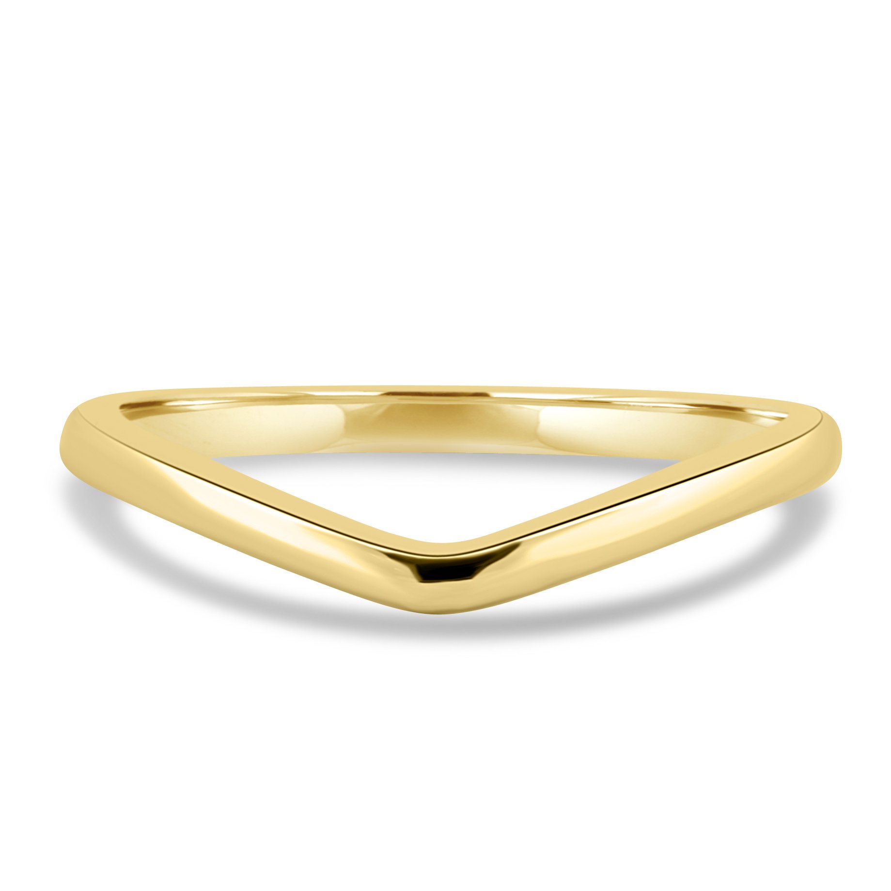 Ashton - Plain Wedding Ring - 18k Yellow Gold Curved