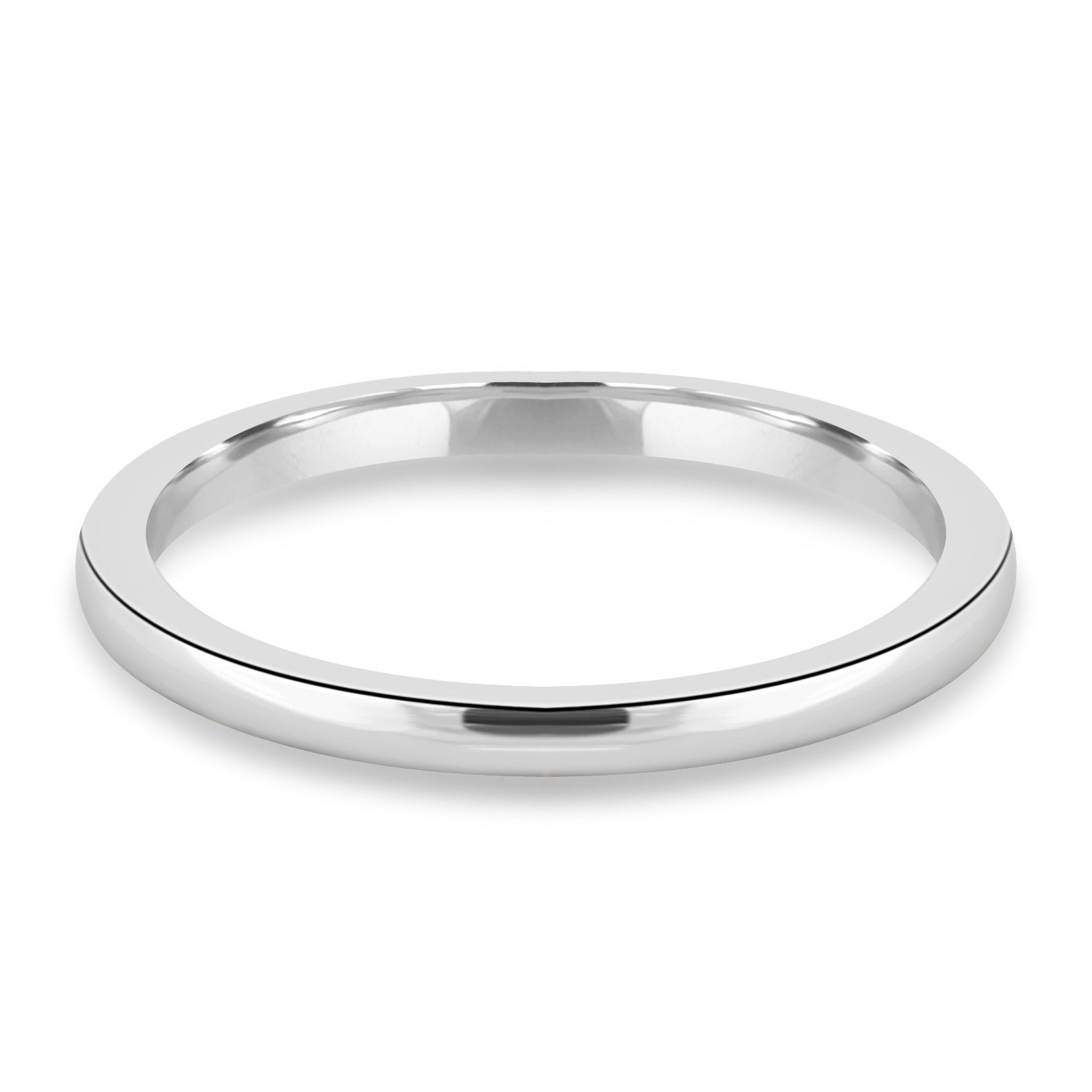 Ashton - Plain Wedding Ring - 18k White Gold Straight