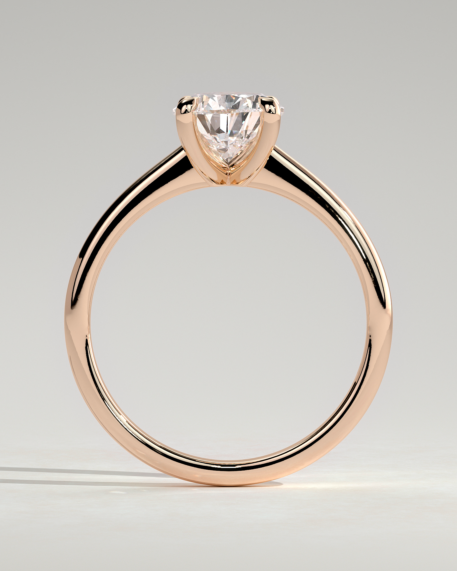 Aspen  5 Claw Pear Solitaire - 18k Rose Gold