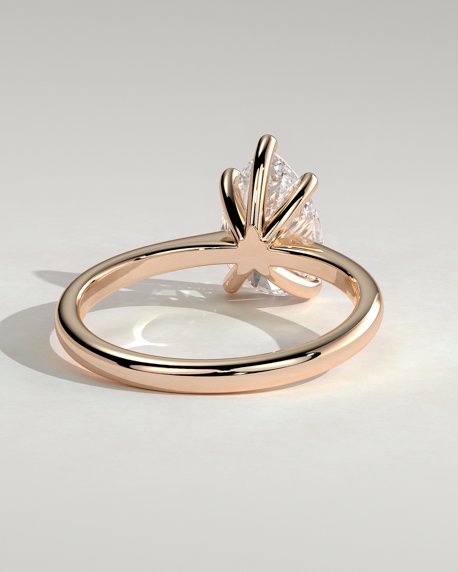 Aspen  5 Claw Pear Solitaire - 18k Rose Gold