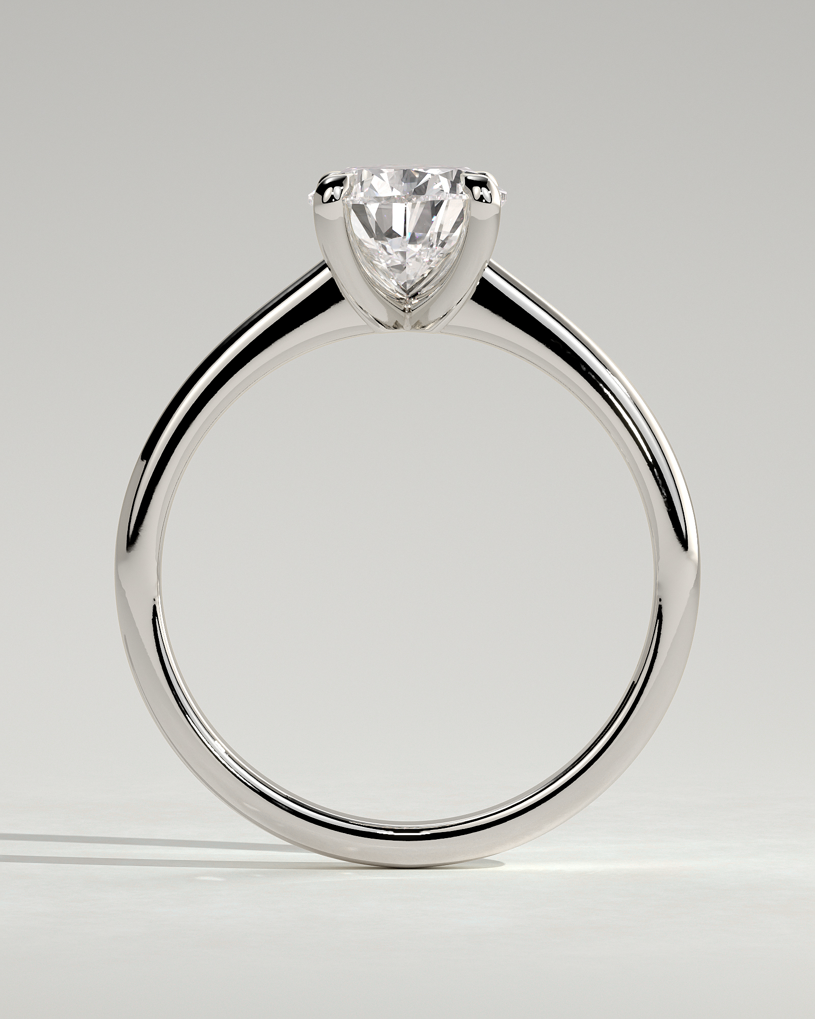 Aspen  5 Claw Pear Solitaire - 18k White Gold