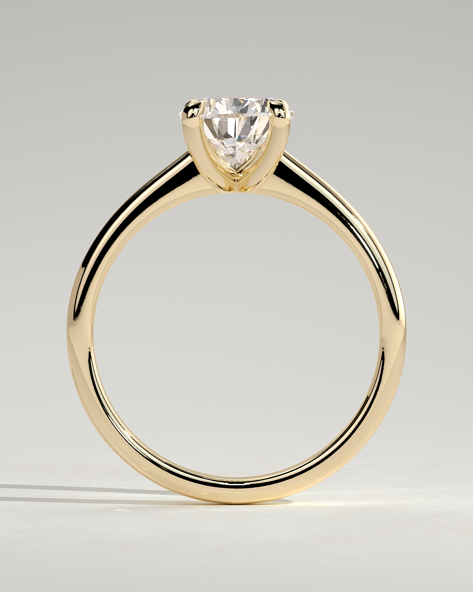 Aspen  5 Claw Pear Solitaire - 18k Yellow Gold