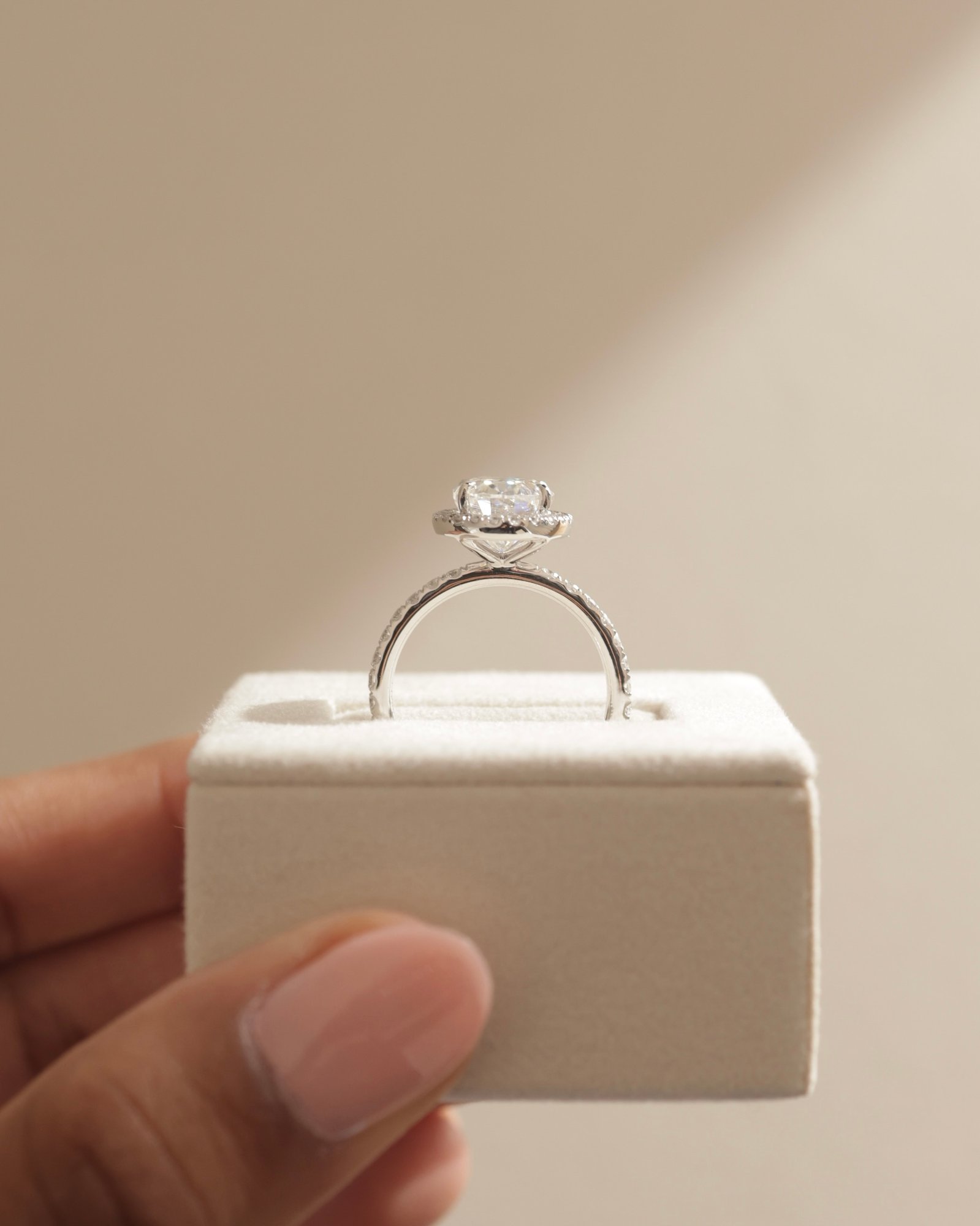 Aurora  Oval Halo with Pav Lifestyle Image