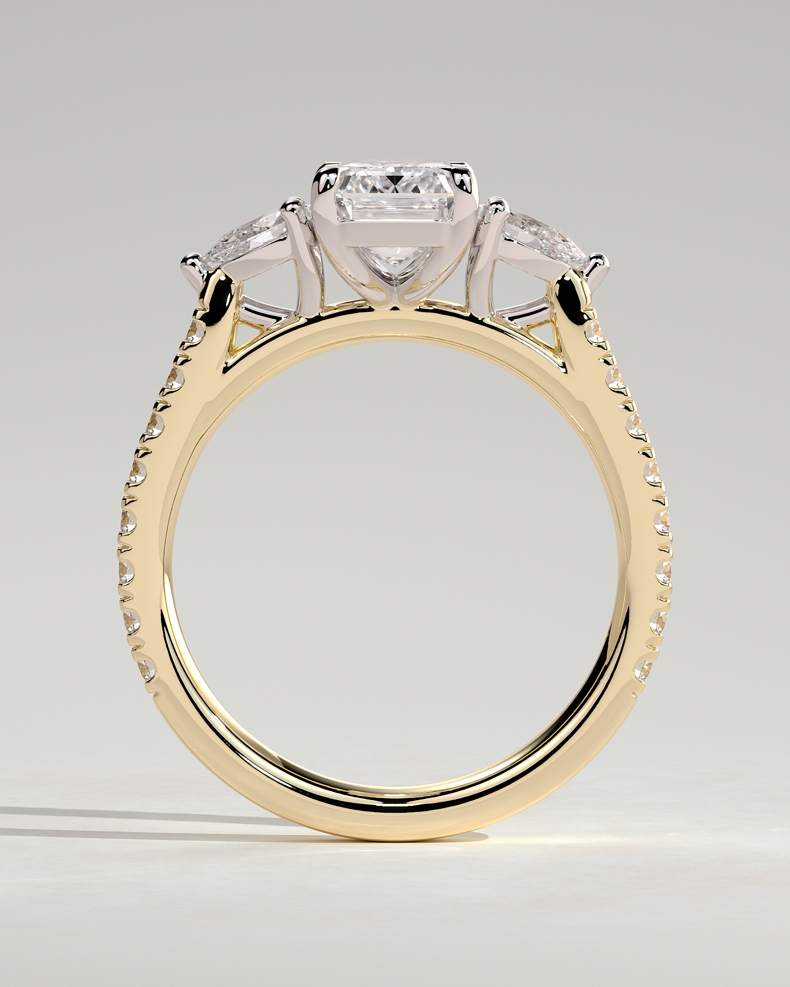 Autumn - Emerald Trilogy with Pav - 18k Yellow Gold / 18k White Gold