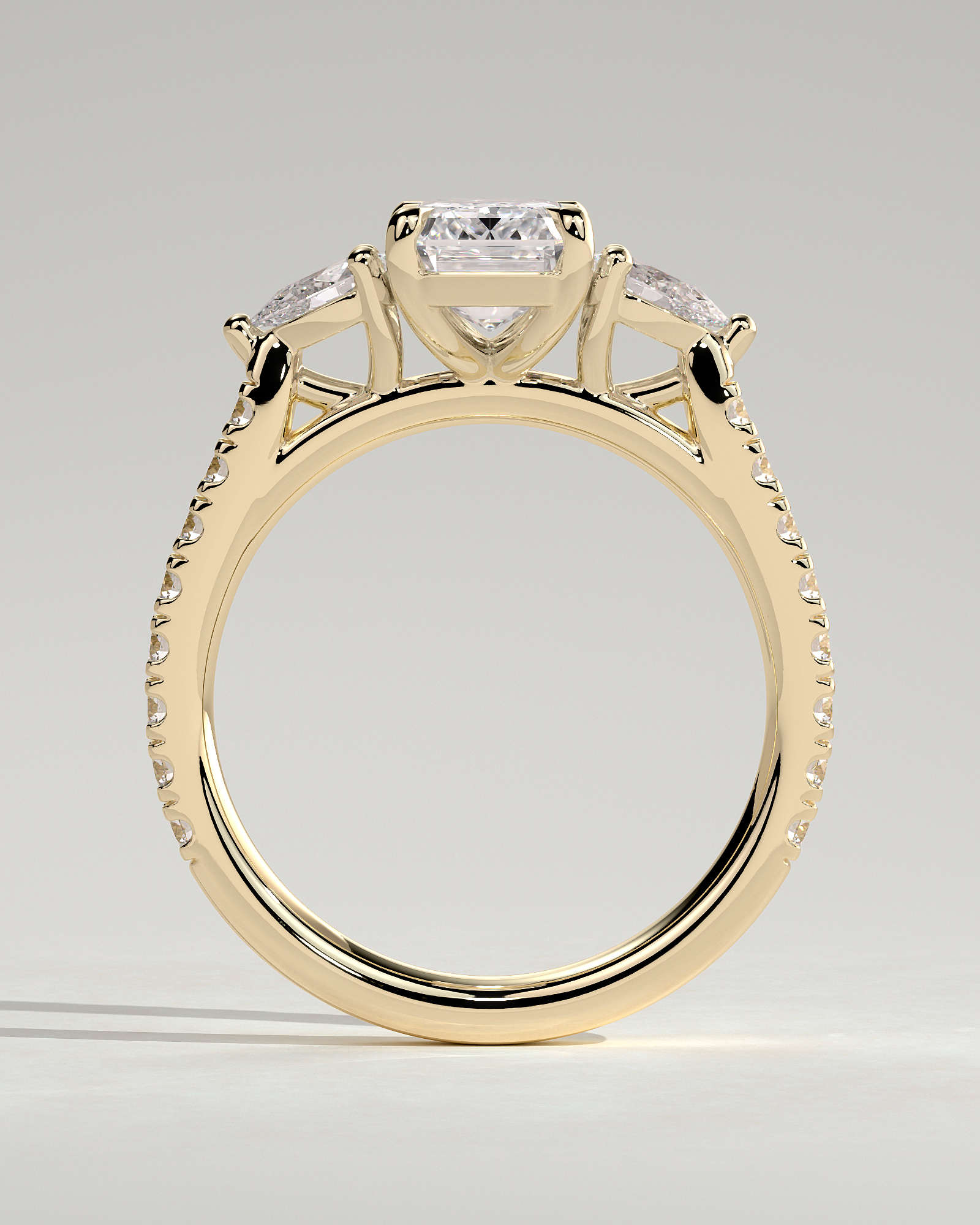 Autumn - Emerald Trilogy with Pav - 18k Yellow Gold