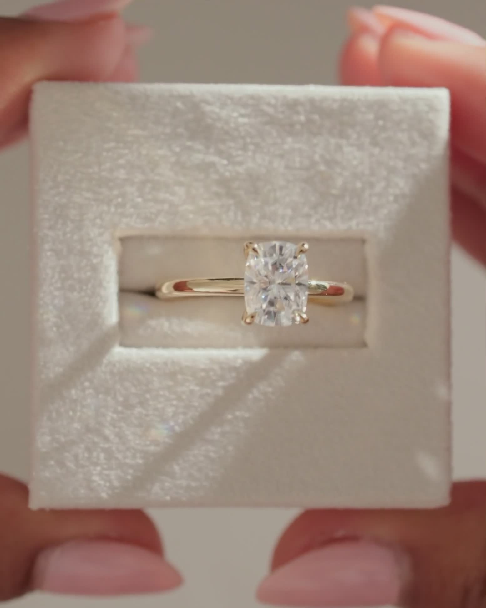 Ava  Elongated Cushion Solitaire Lifestyle Image