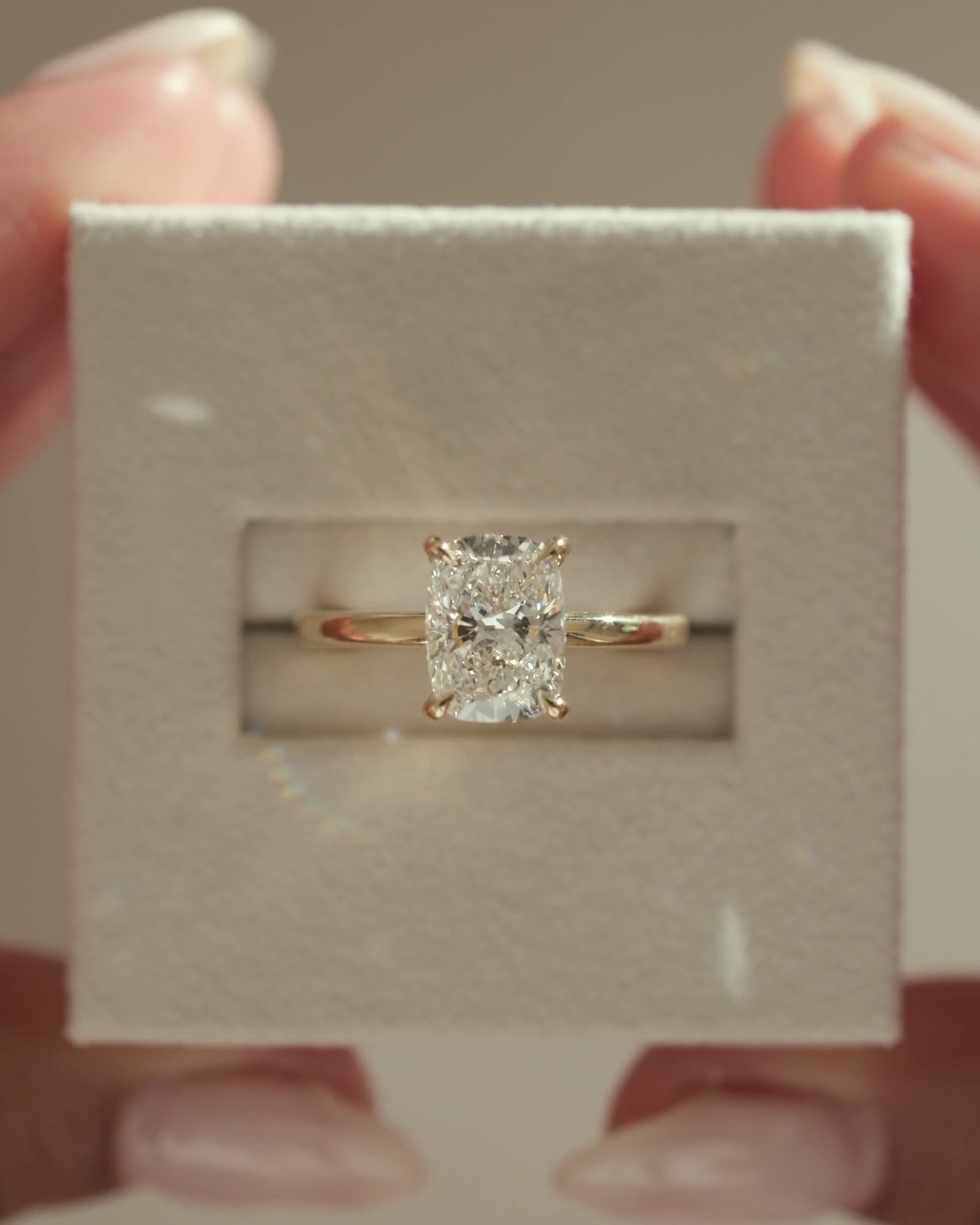 Ava  Elongated Cushion Solitaire Lifestyle Image