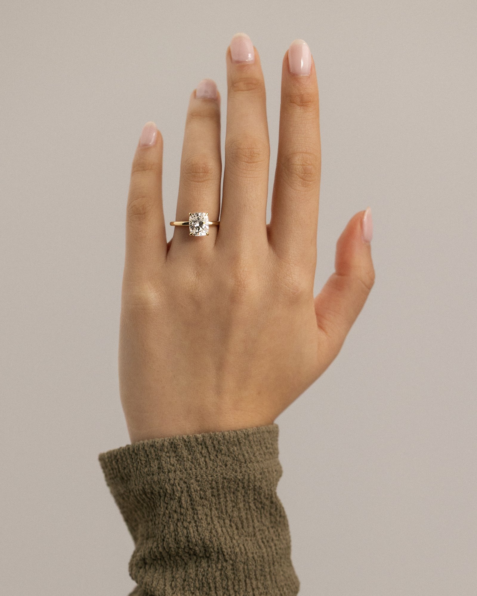 Ava  Elongated Cushion Solitaire Lifestyle Image