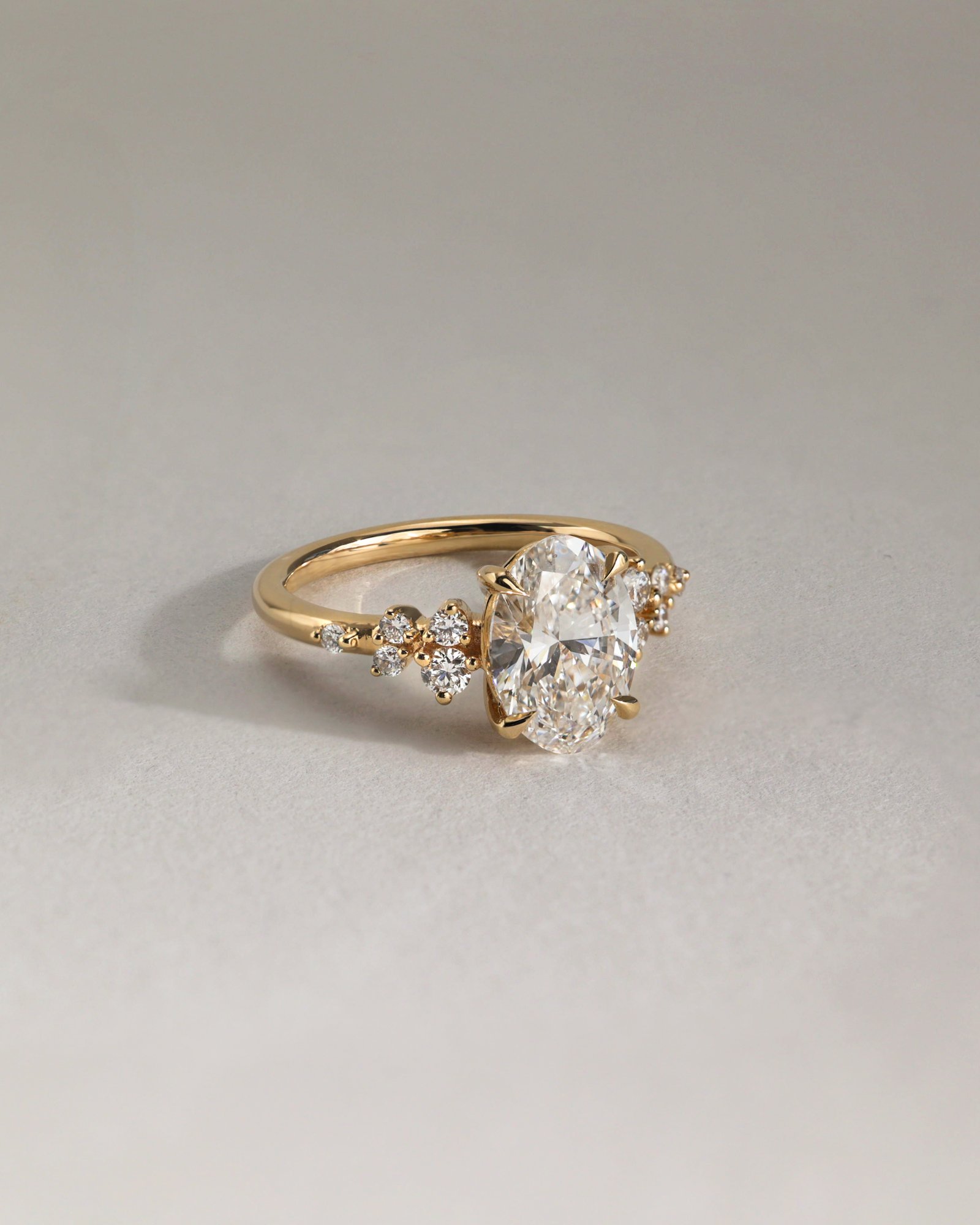 Bella  Oval Solitaire with Accent Stones Lifestyle Image