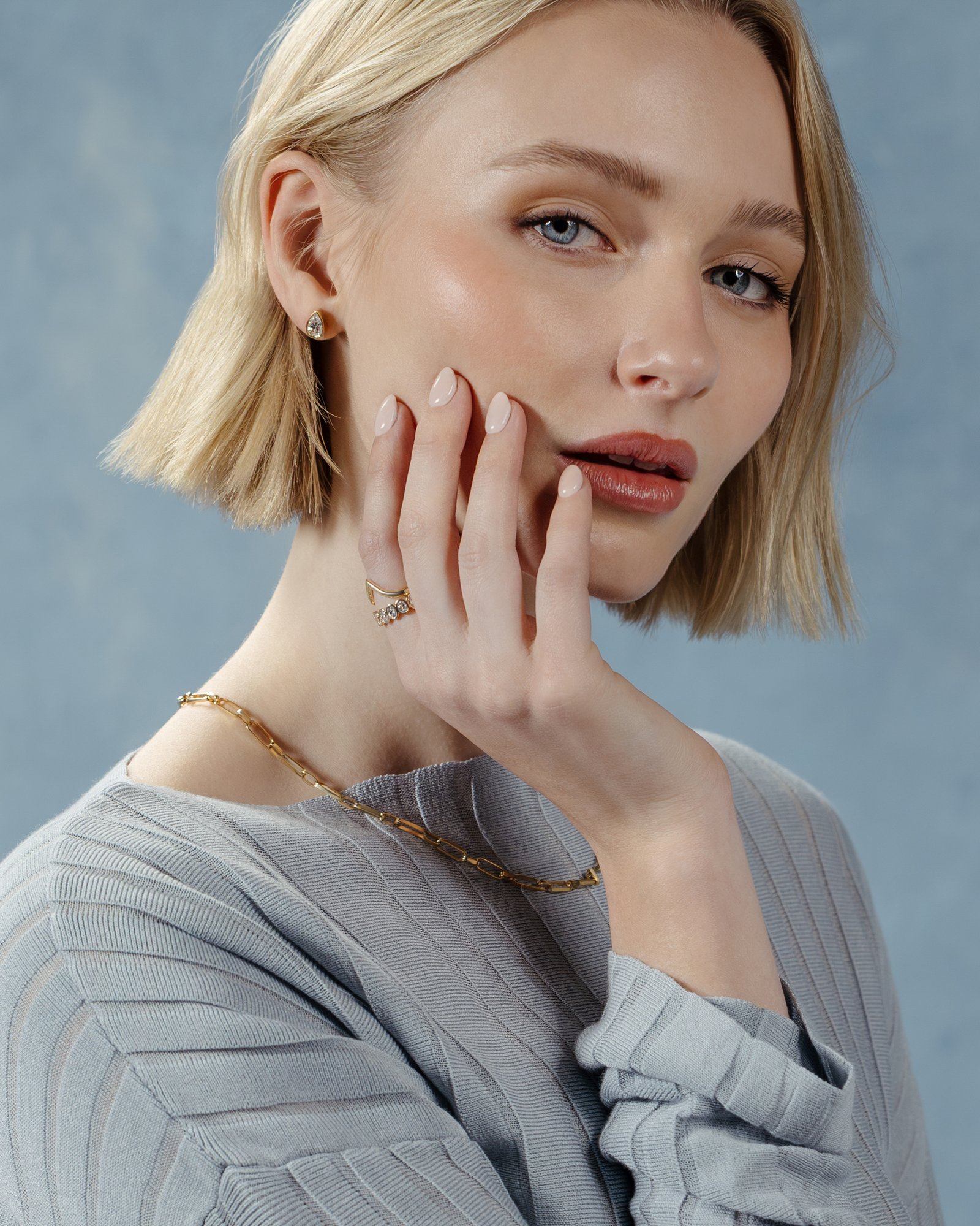 Betty - Bezel Set Oval Wedding Ring Lifestyle Image