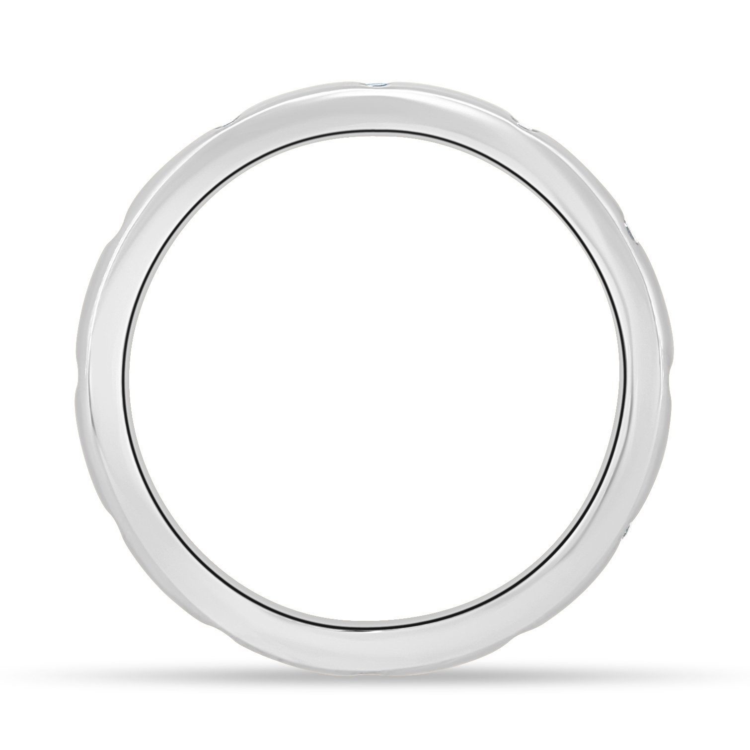 Bianca  Hammer Set Wedding Ring - 18k White Gold