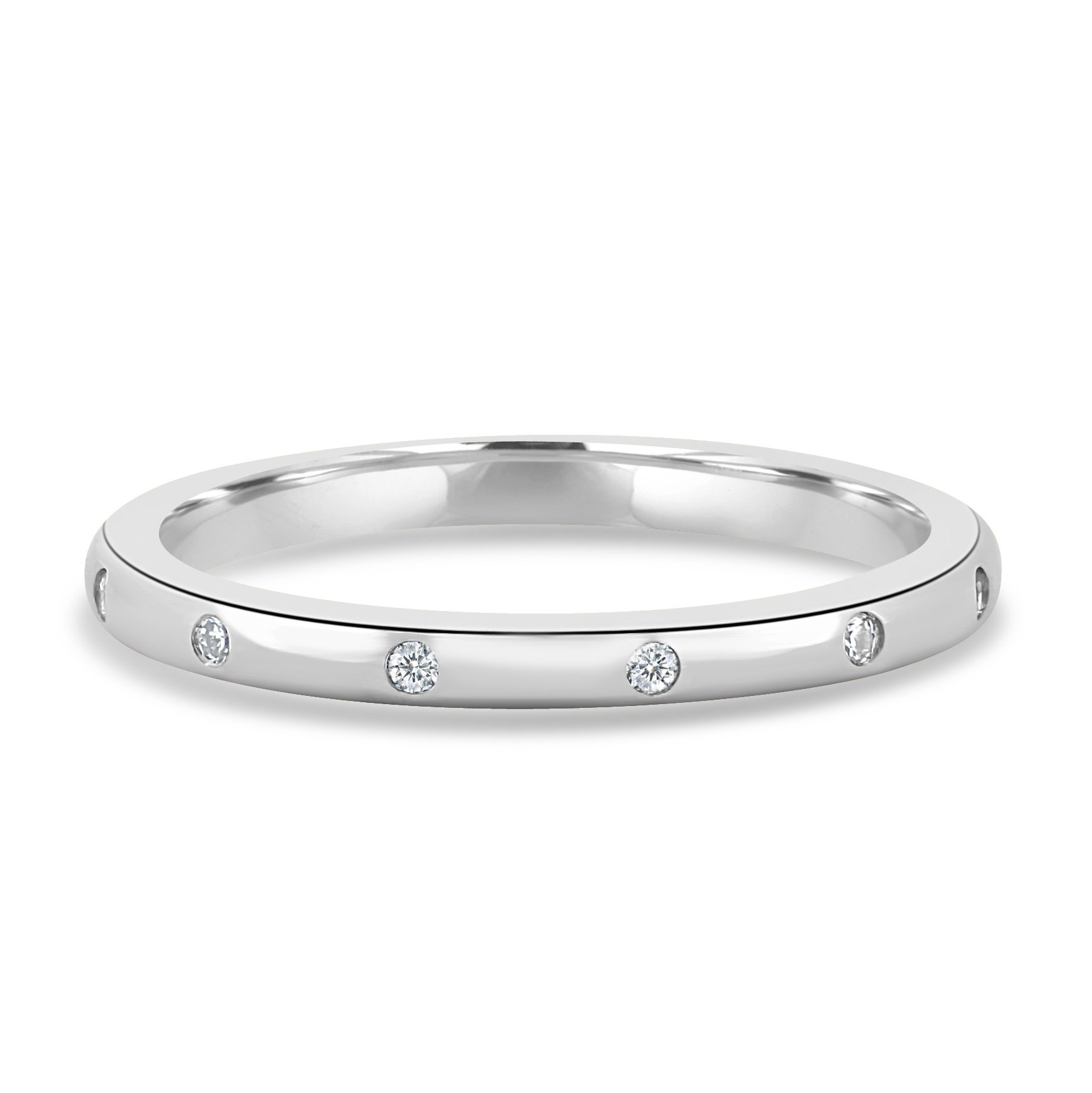 Bianca  Hammer Set Wedding Ring - 18k White Gold