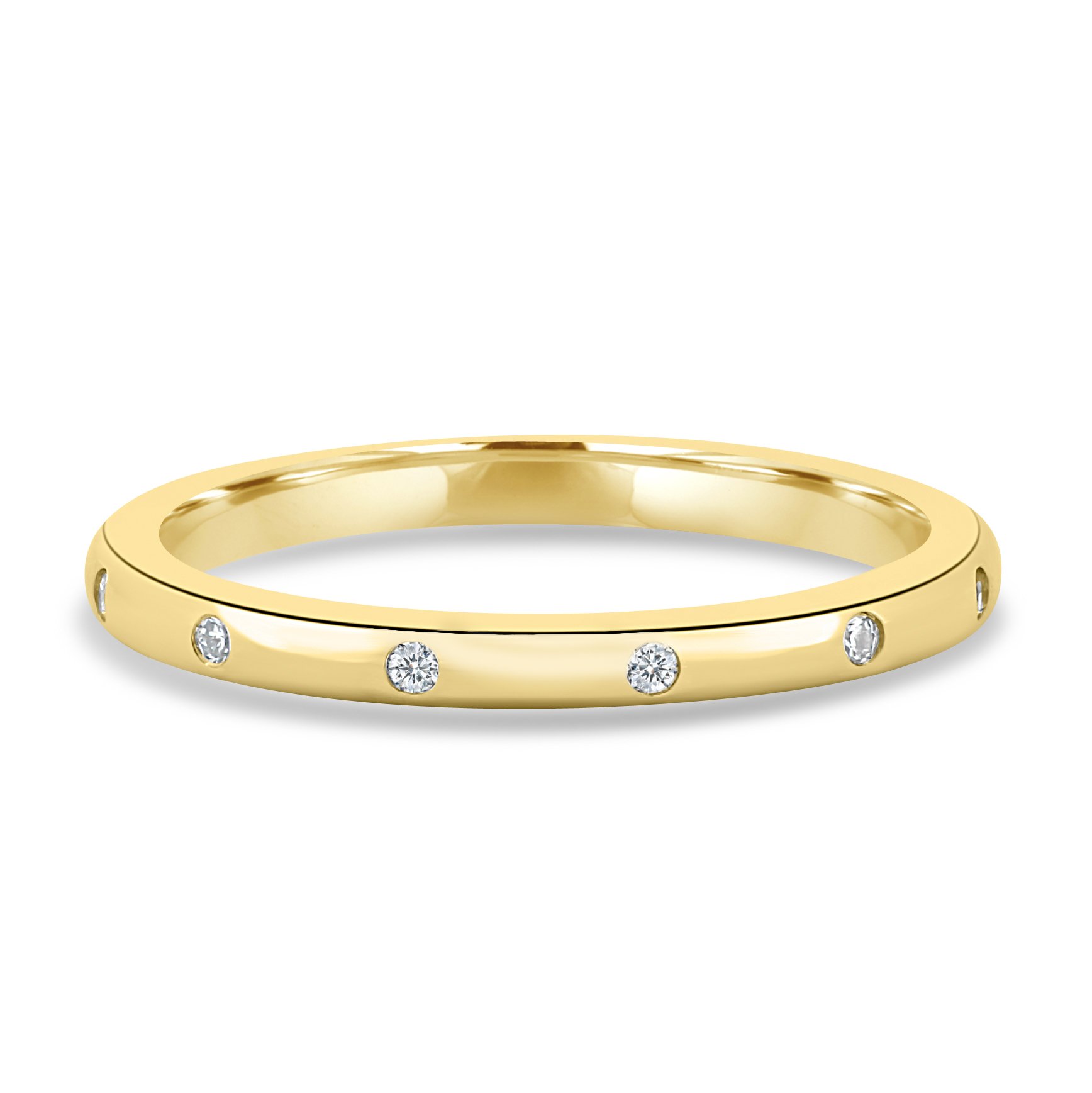 Bianca  Hammer Set Wedding Ring - 18k Yellow Gold