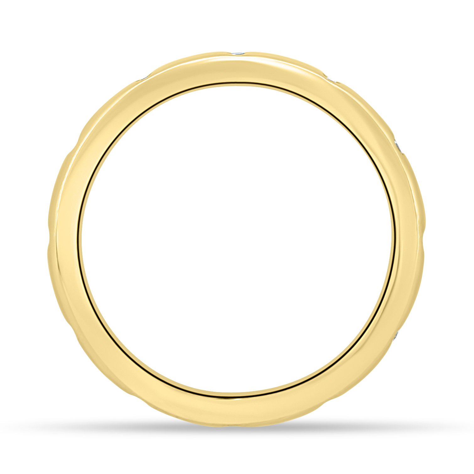 Bianca  Hammer Set Wedding Ring - 18k Yellow Gold