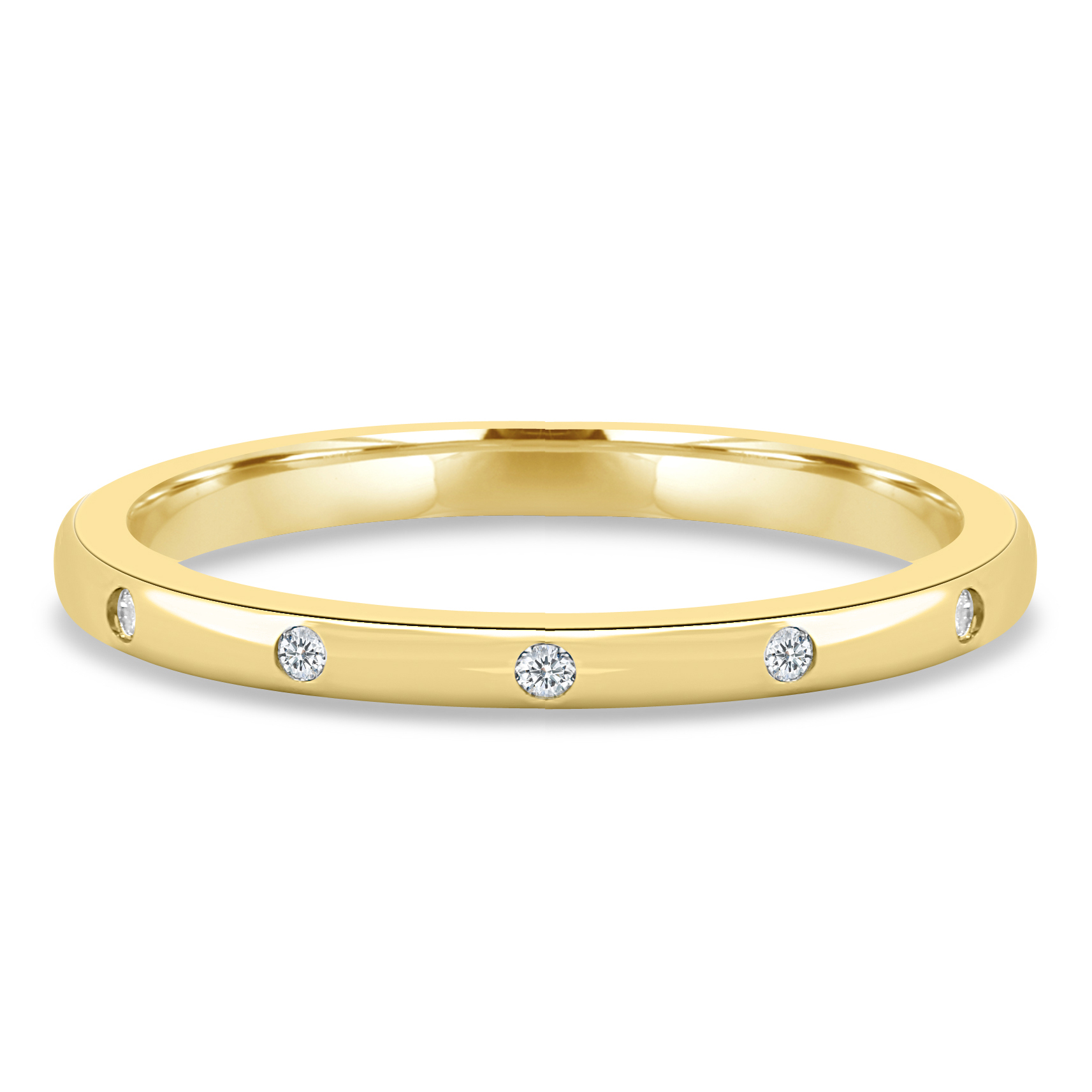 Bianca  Hammer Set Wedding Ring - 18k Yellow Gold
