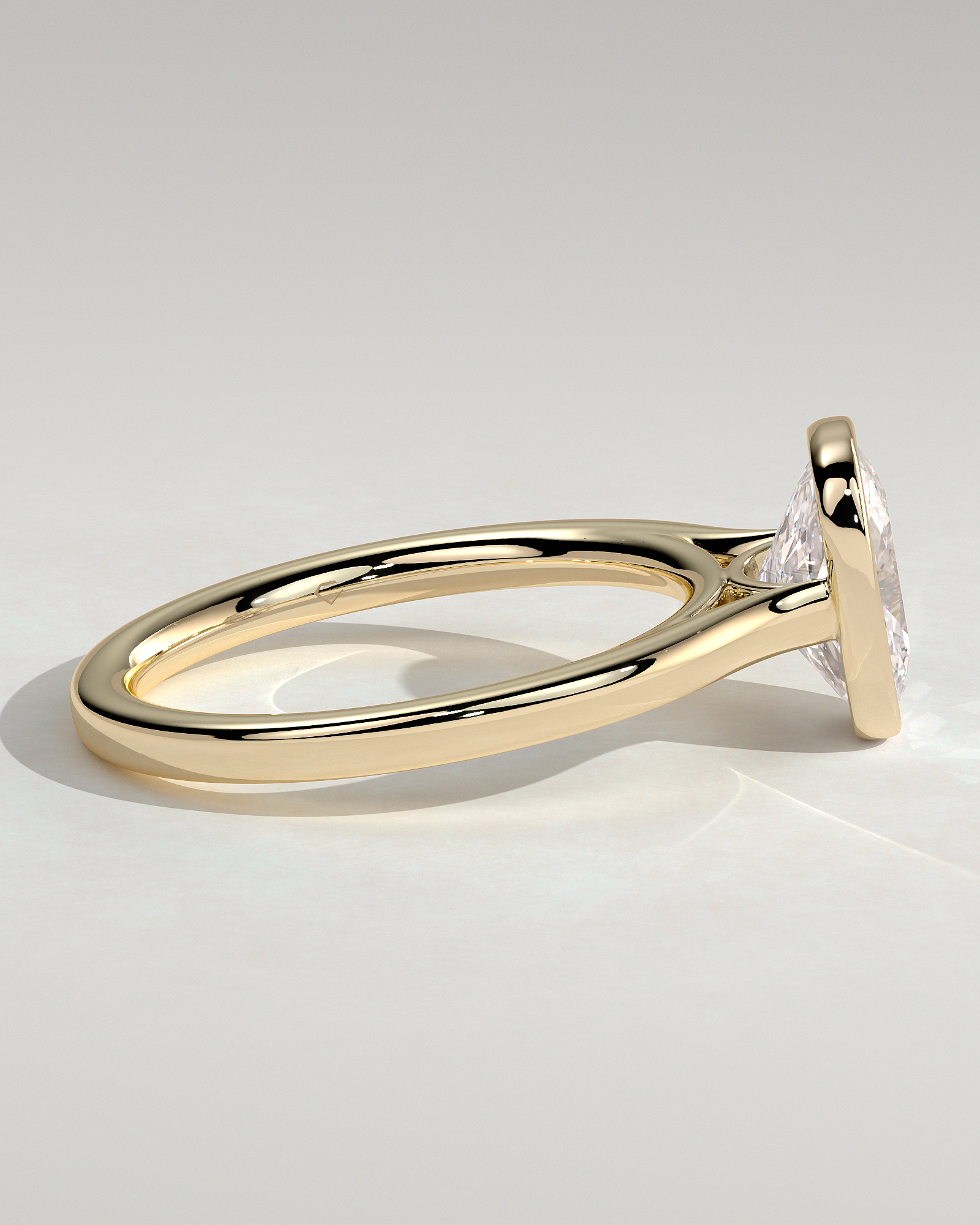 Billie - Cathedral Bezel Set Elongated Cushion - 18k Yellow Gold