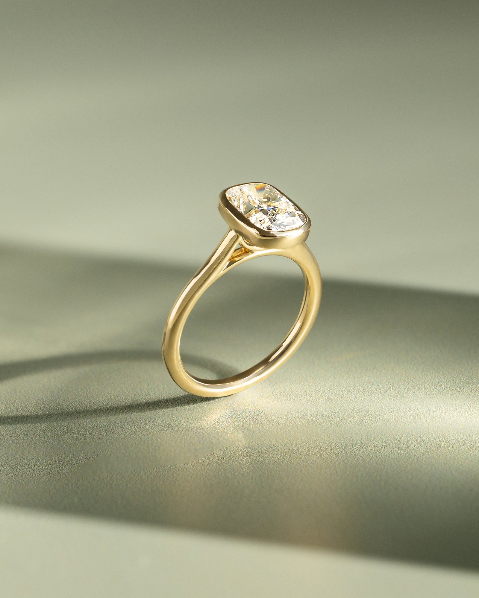 Billie - Cathedral Bezel Set Elongated Cushion Lifestyle Image