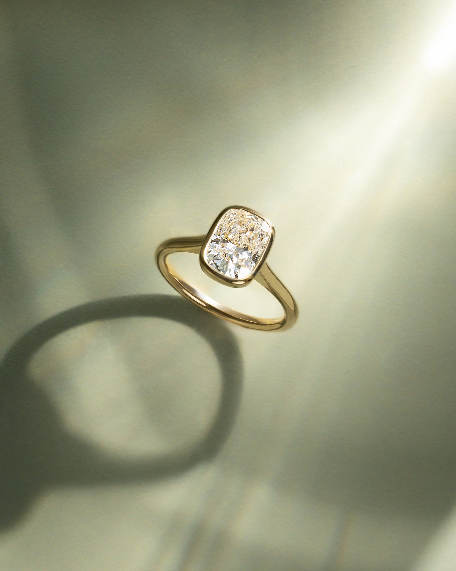 Billie - Cathedral Bezel Set Elongated Cushion Lifestyle Image