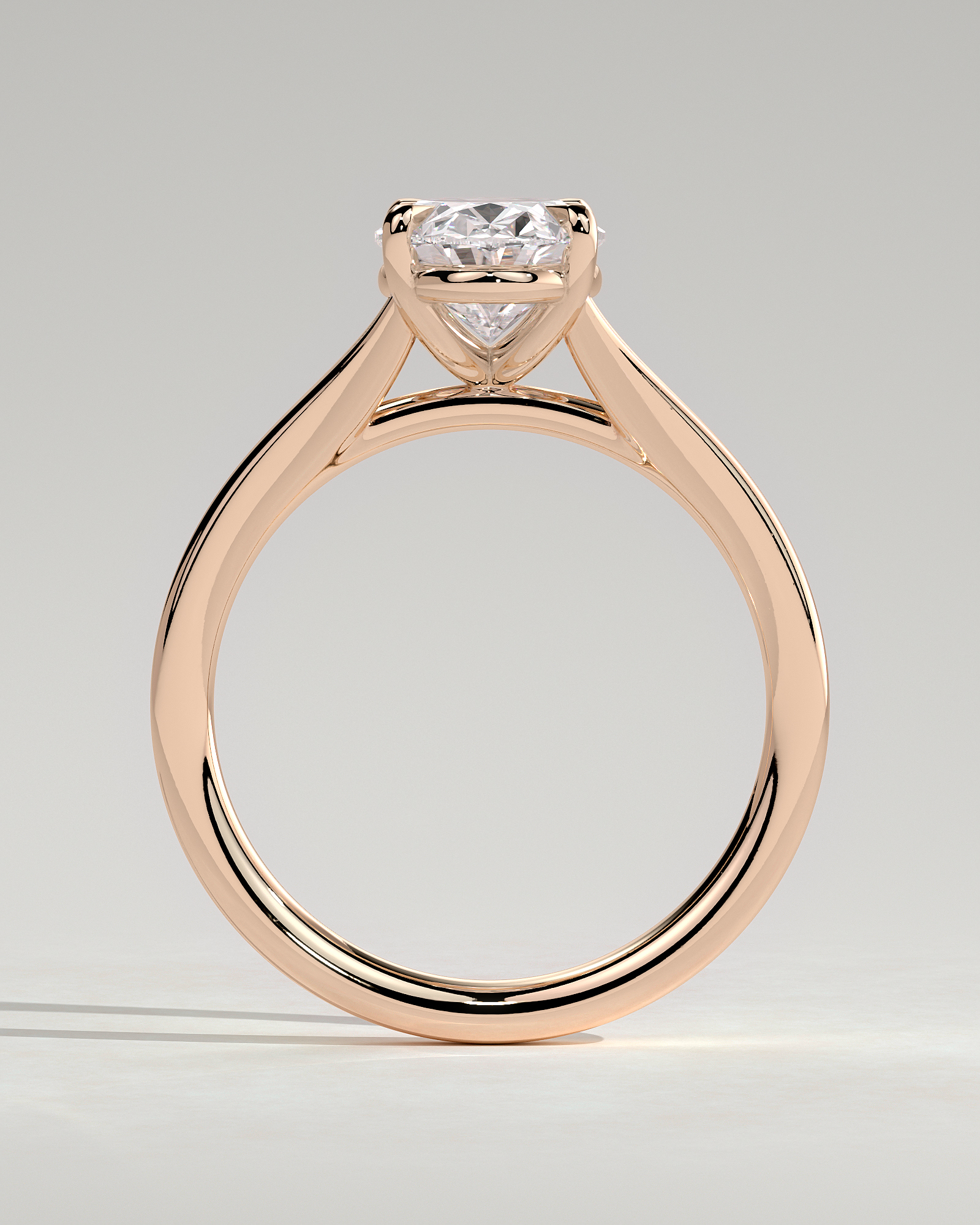 Blair - Oval Cathedral Solitaire - 18k Rose Gold