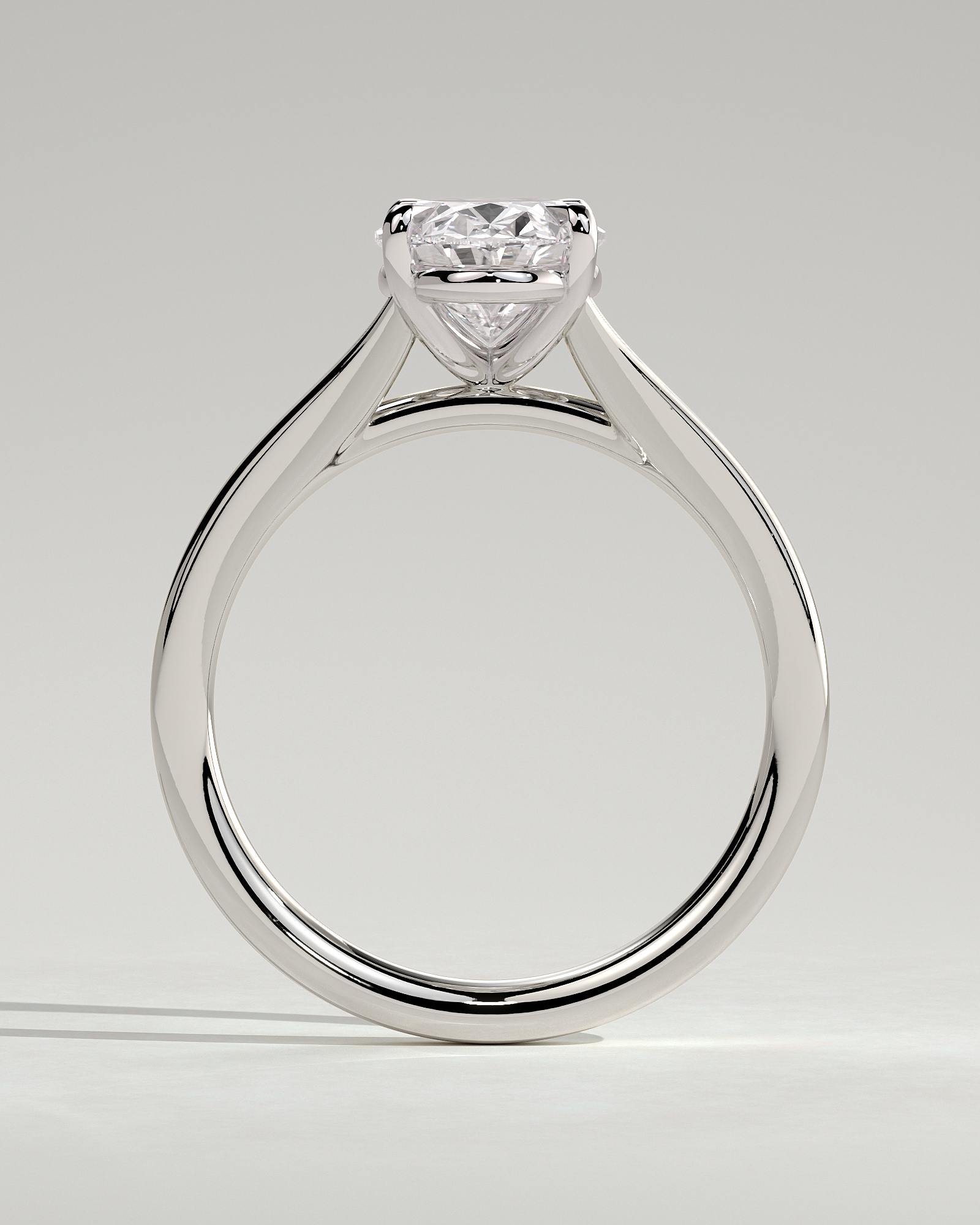 Blair - Oval Cathedral Solitaire - 18k White Gold
