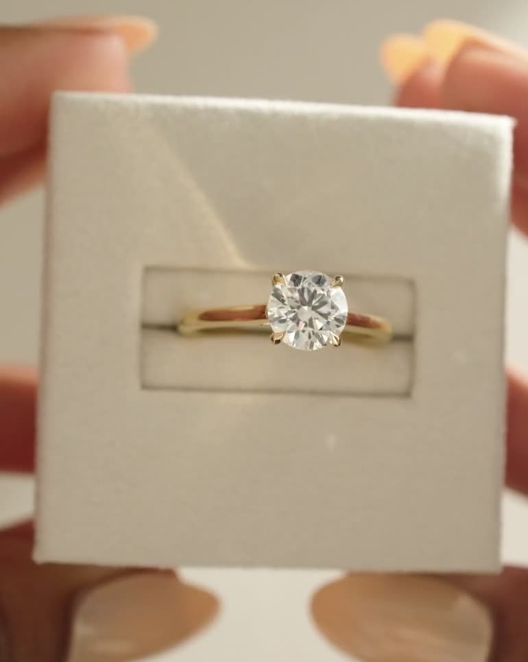 Bonnie  4 Claw Round Solitaire with Hidden Halo Lifestyle Image