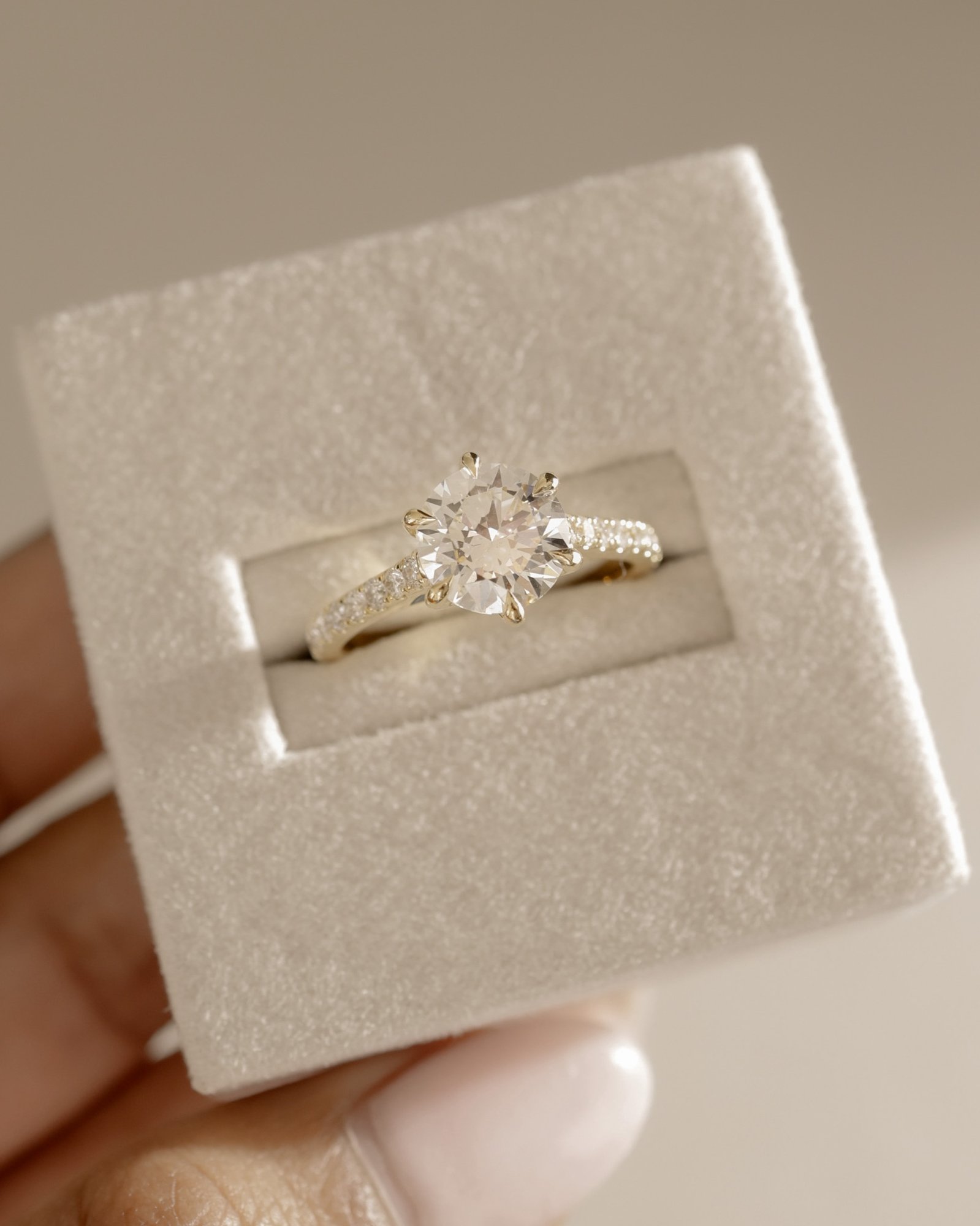 Briar  6 Claw Pav Cathedral Round Solitaire Lifestyle Image