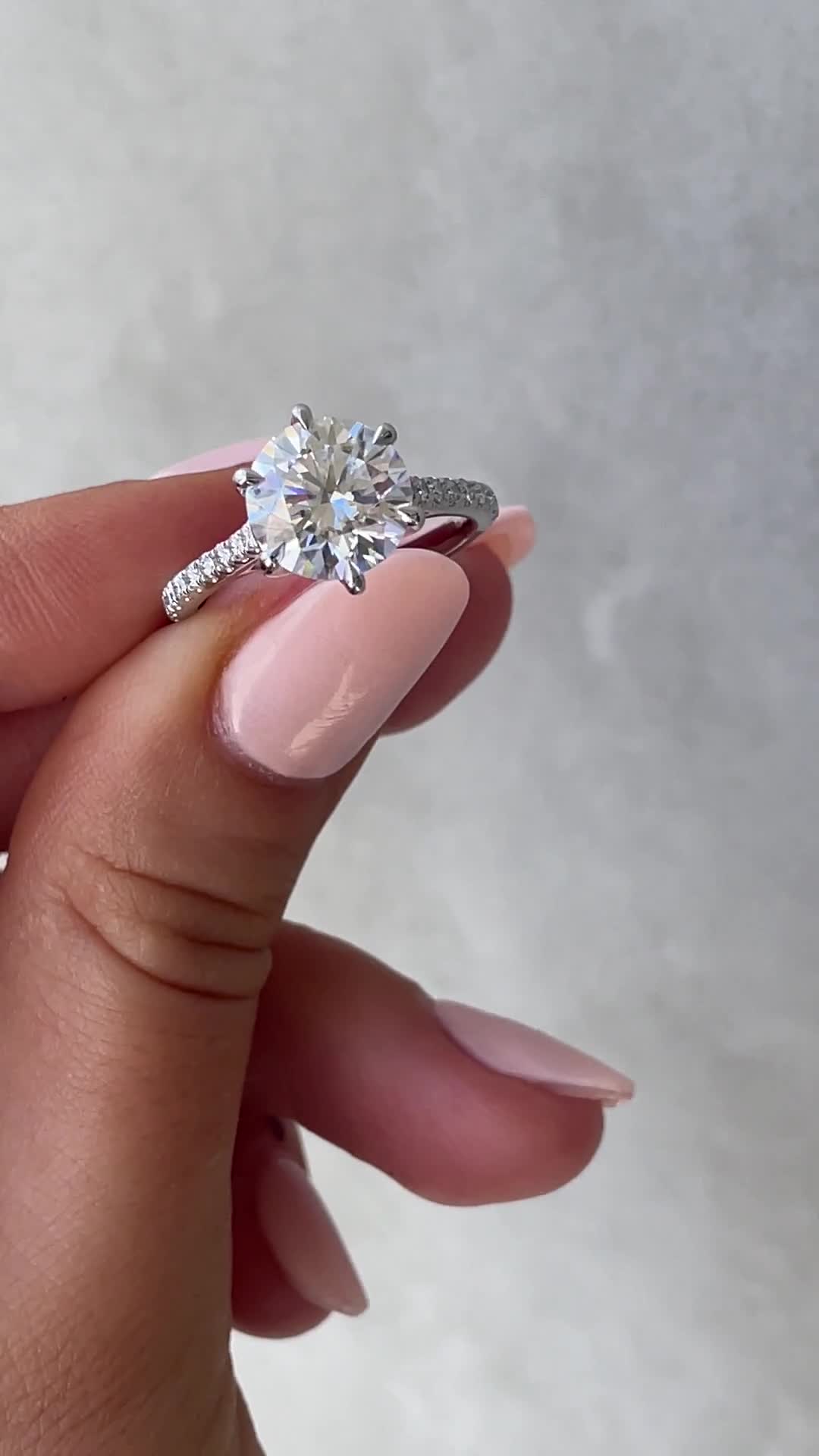 Briar  6 Claw Pav Cathedral Round Solitaire Lifestyle Image