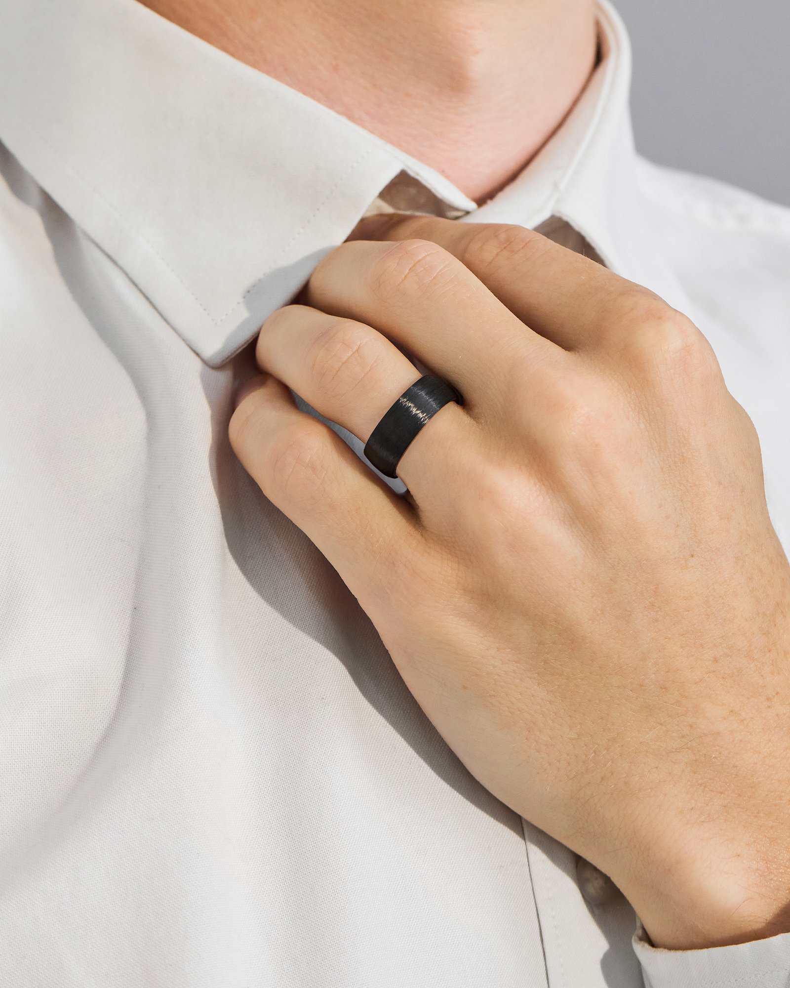 Calvin Mens Wedding Ring Lifestyle Image