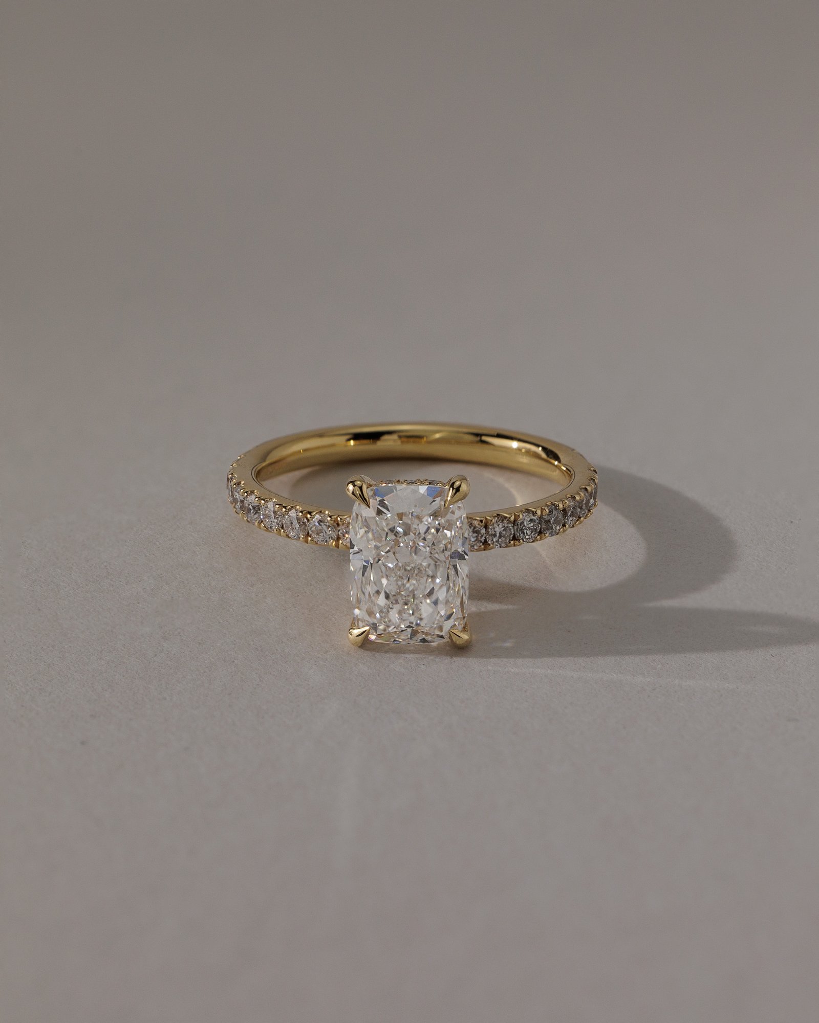 Camilla  Elongated Cushion Solitaire with Hidden Halo and Pav Lifestyle Image